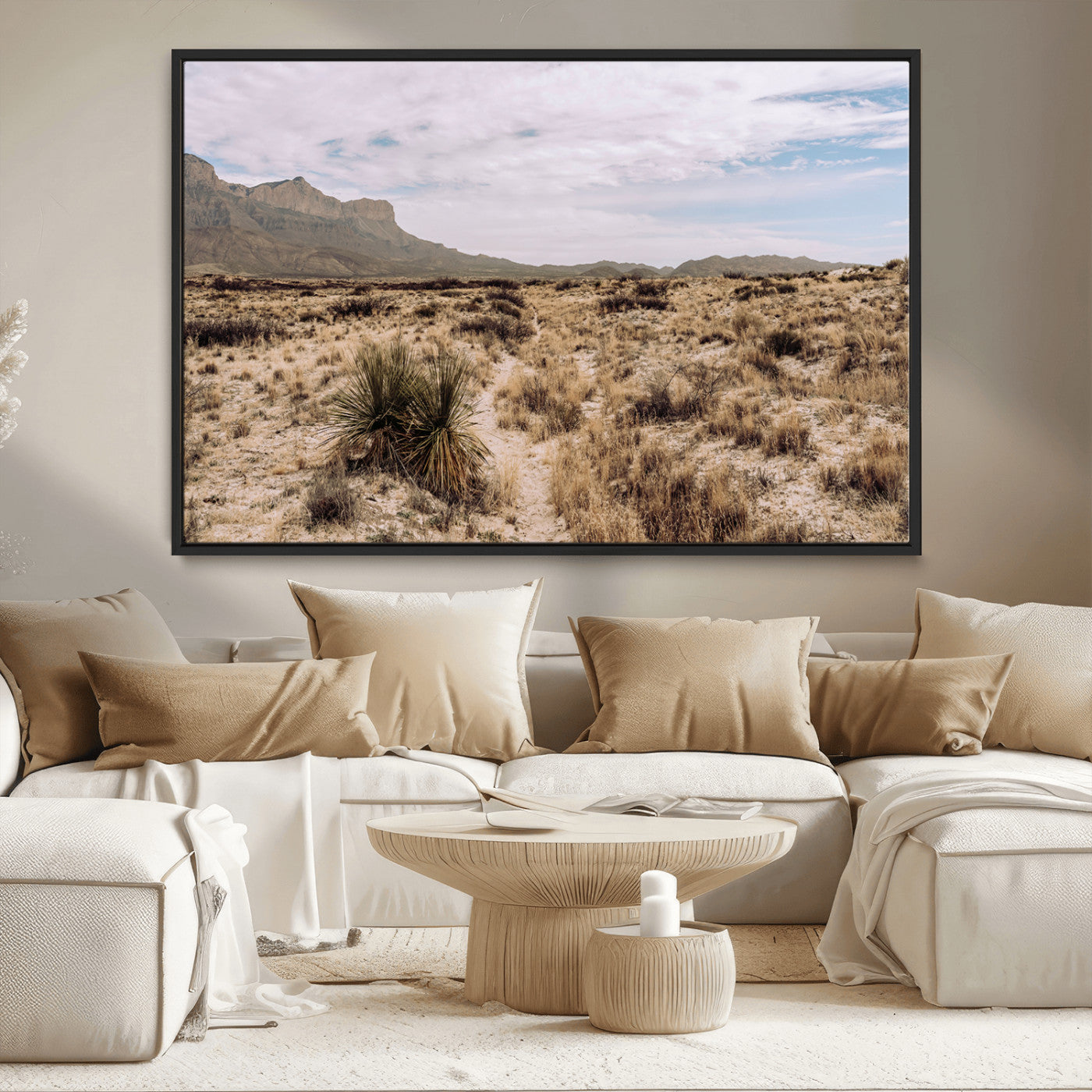 20681831-MGV-CV-36X24-Desert Landscape Wall Art – Southwestern Mountain Canvas Print, Rustic Western Nature Photography Decor for Living Room, Office,