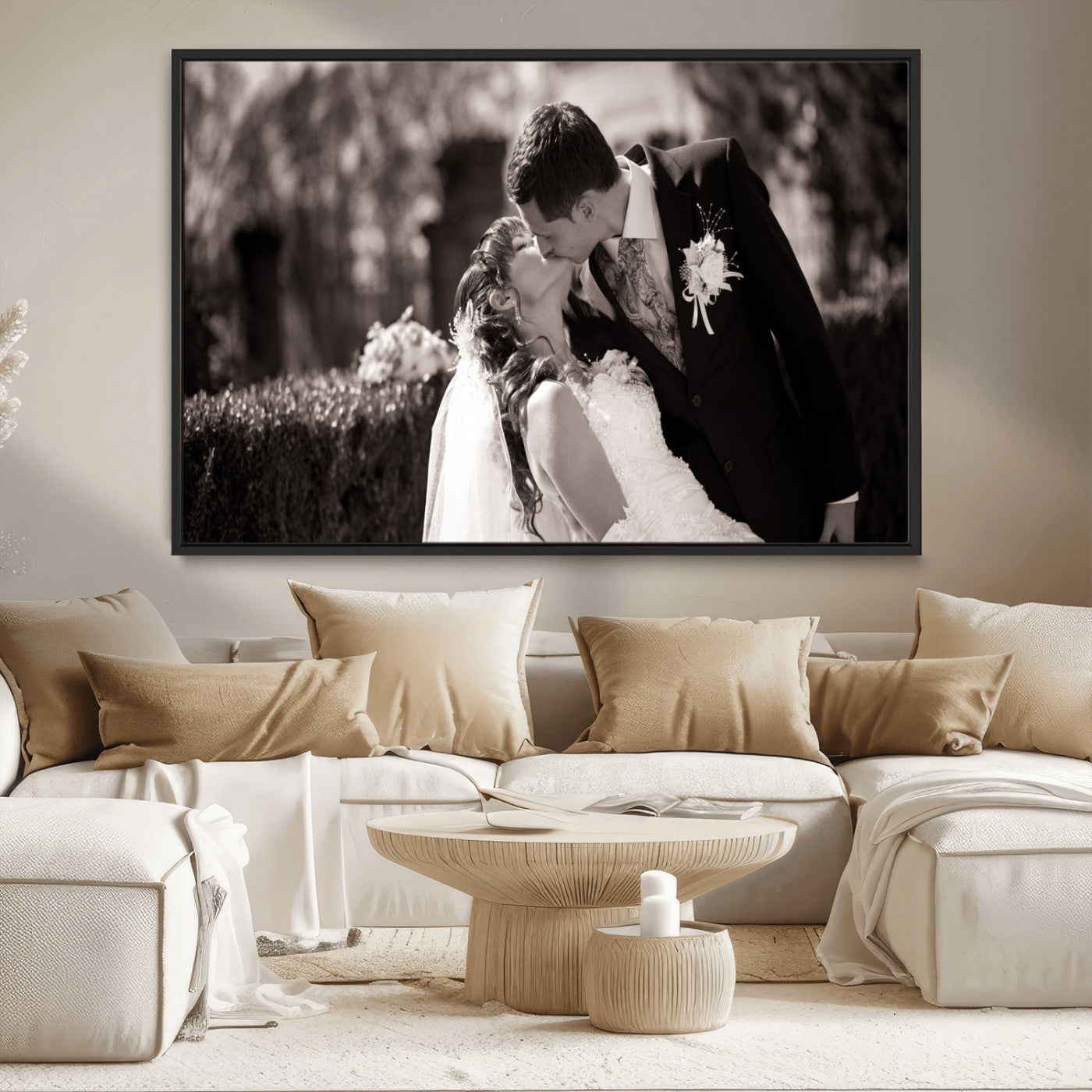 CSTM6030-MGV-CV-36X24-Custom Wedding Photo Print - Custom Wall Art Picture Print, Create Your Own Photo Canvas Print