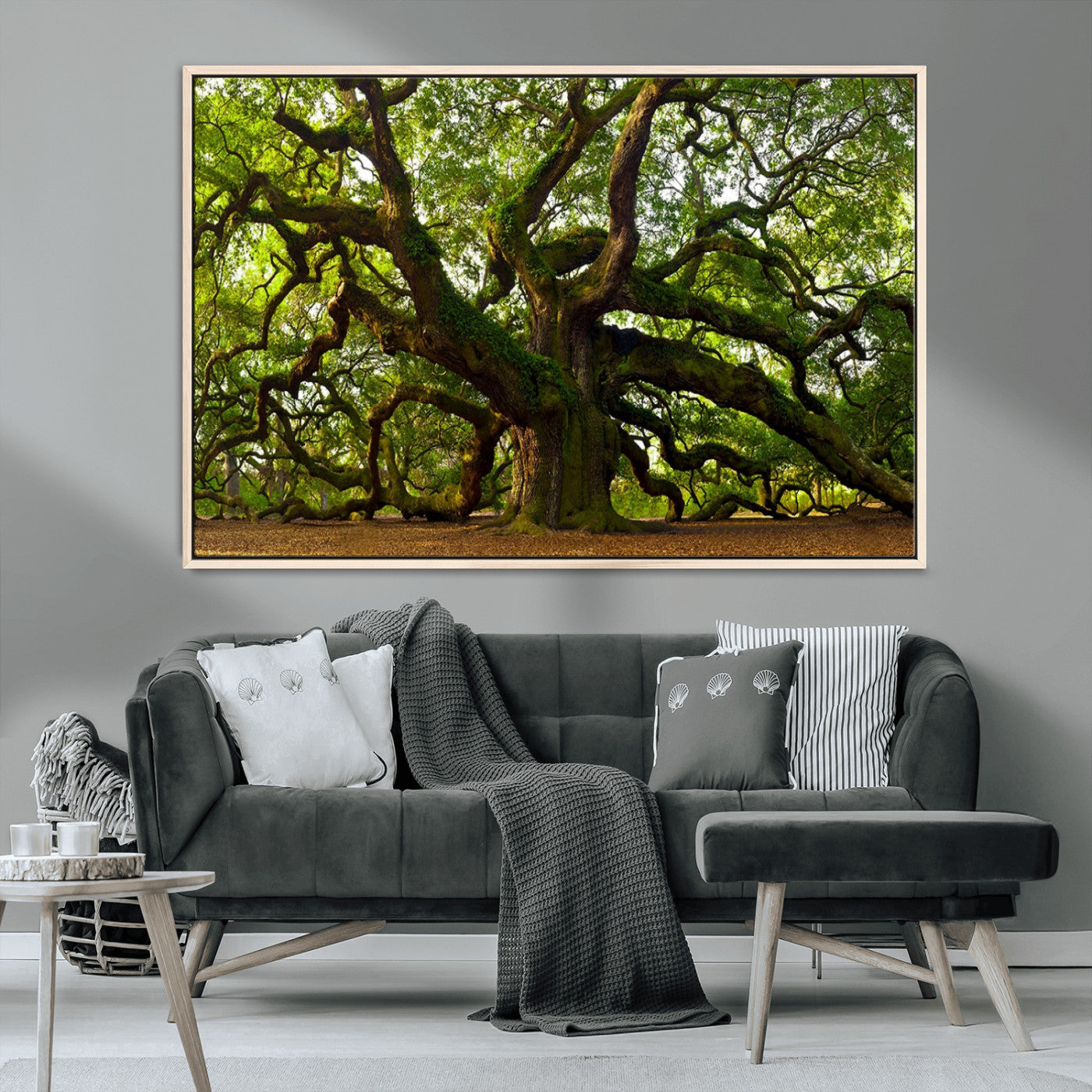 29407-MGV-CV-36X24-Ancient Oak Tree Wall Art – Majestic Nature Canvas Print, Large Tree Photography Decor for Living Room or Office