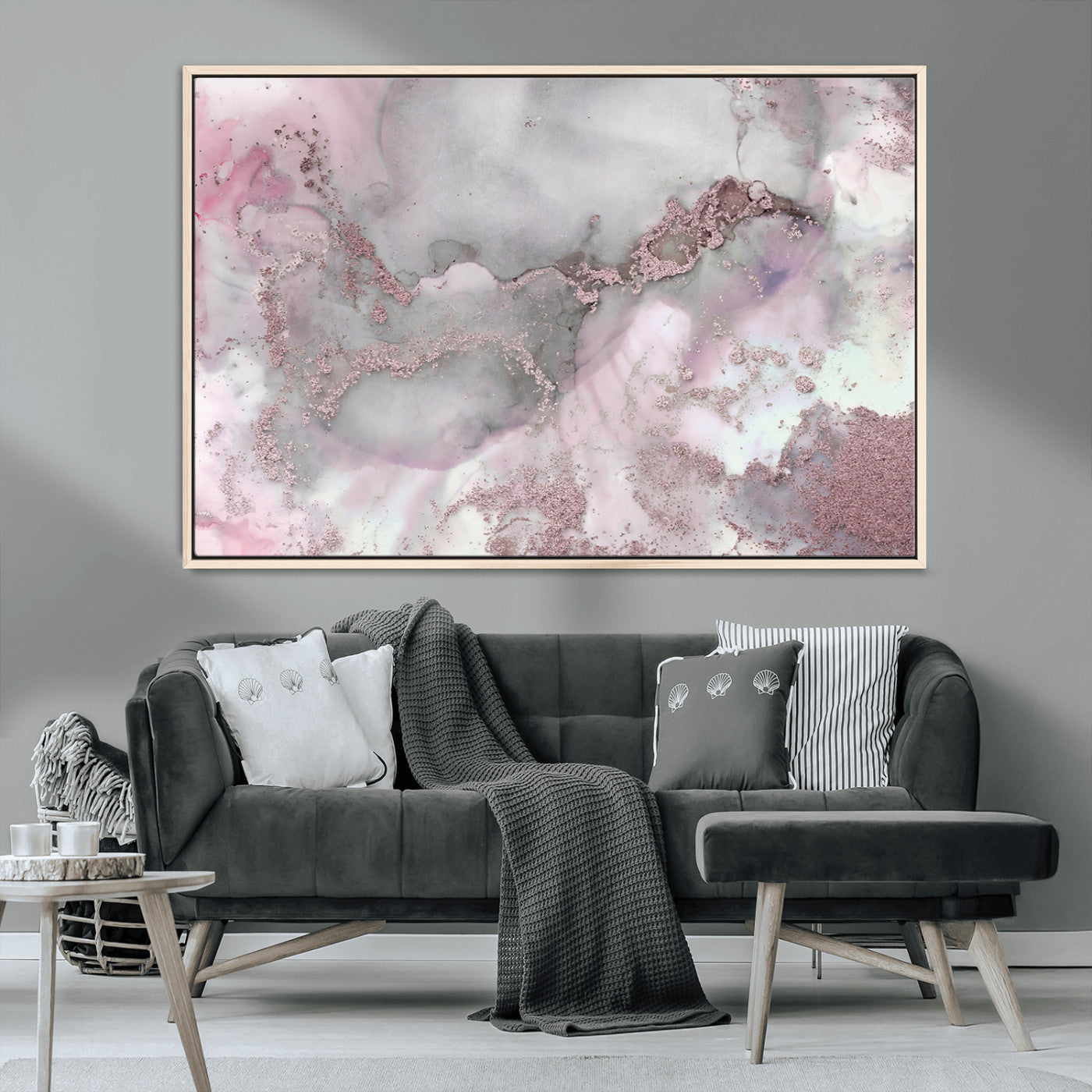 79274-MGV-CV-36X24-Watercolor Landscape Wall Art – Coastal Mountain Lake and Forest Canvas Print, Rustic Nature Painting for Cabin, Lodge, or Living