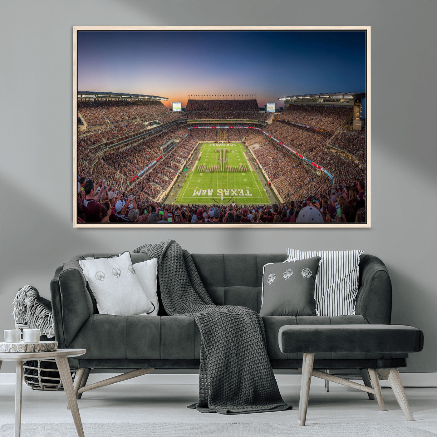 17421-MGV-CV-36X24-Kyle Field Wall Art Canvas Print, Framed Texas Stadium Art Picture Print, Kyle Field Stadium Perfect Sport Room Decor Artwork