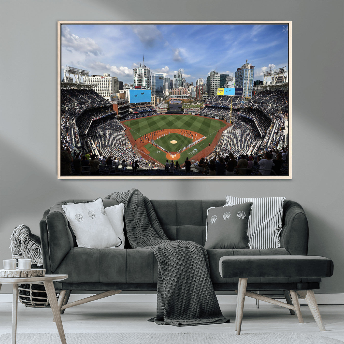 87122-MGV-CV-36X24-Petco Park Field Wall Art Canvas Print, Framed San Diego Stadium Art Picture Print, Petco Park Stadium Perfect Sport Room Decor