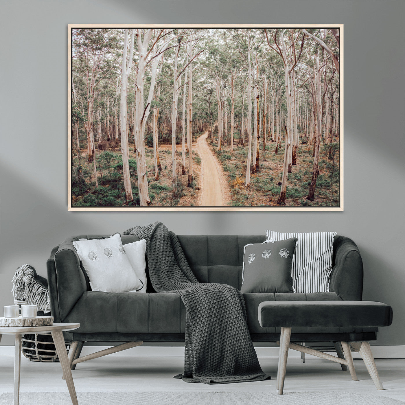 24760563-MGV-CV-36X24-Forest Wall Art – Tranquil Woodland Path Canvas Print, Scenic Nature Photography Decor for Bedroom, Living Room, Office, Cabin or