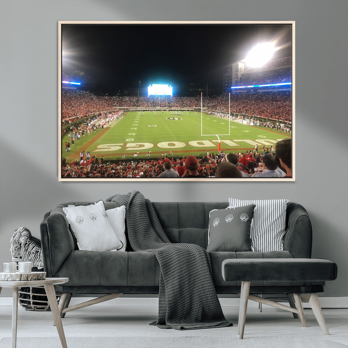 16230786-MGV-CV-36X24-Sanford Stadium Wall Art – Georgia Bulldogs Football Night Game Canvas Print, College Sports Decor for Man Cave, Bar, Office, or