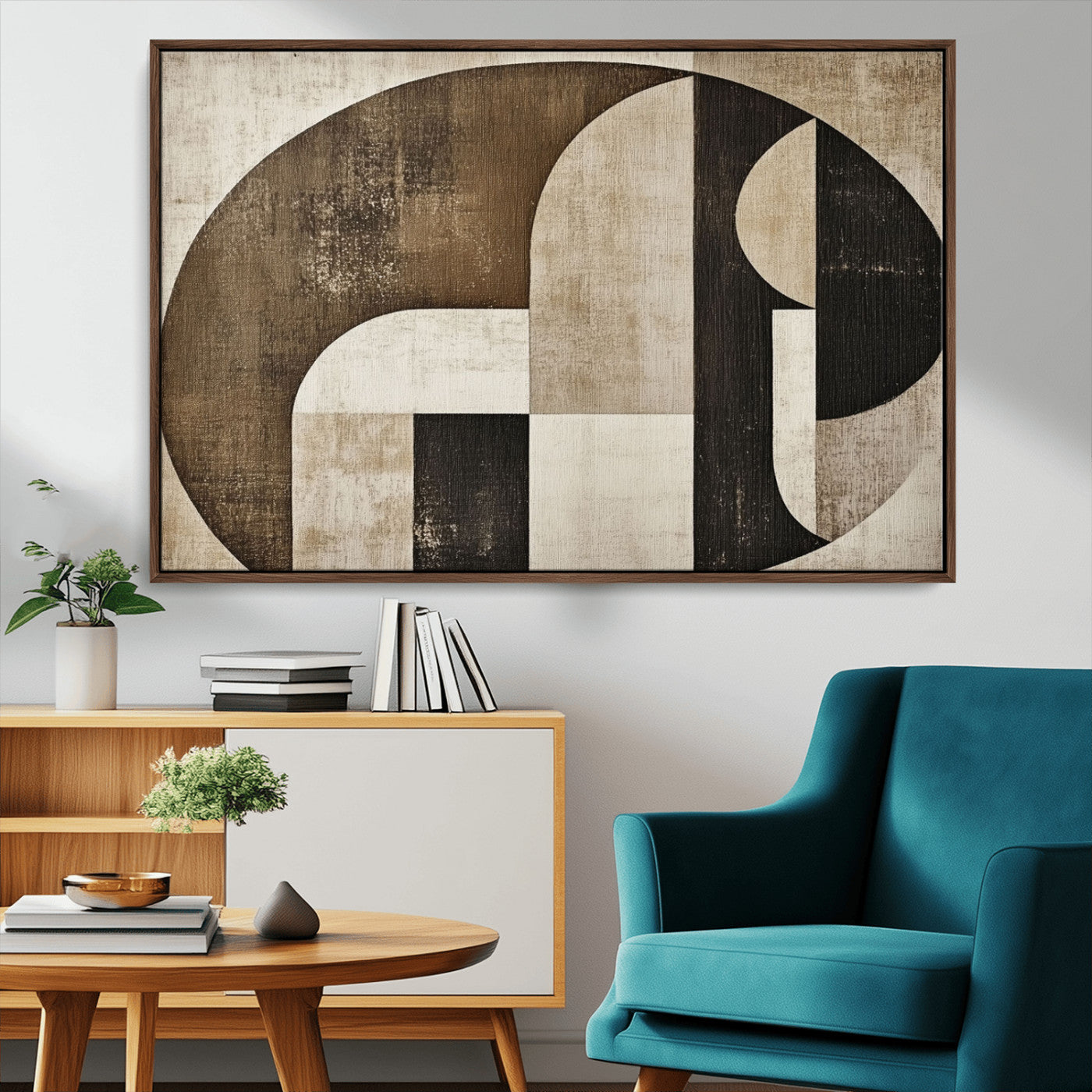 44796-MGV-CV-36X24-Wabi Sabi Wall Art Canvas Print, Framed Geometric Minimalist Art Picture Print, Modern Abstract Perfect Modern Abstract Decor