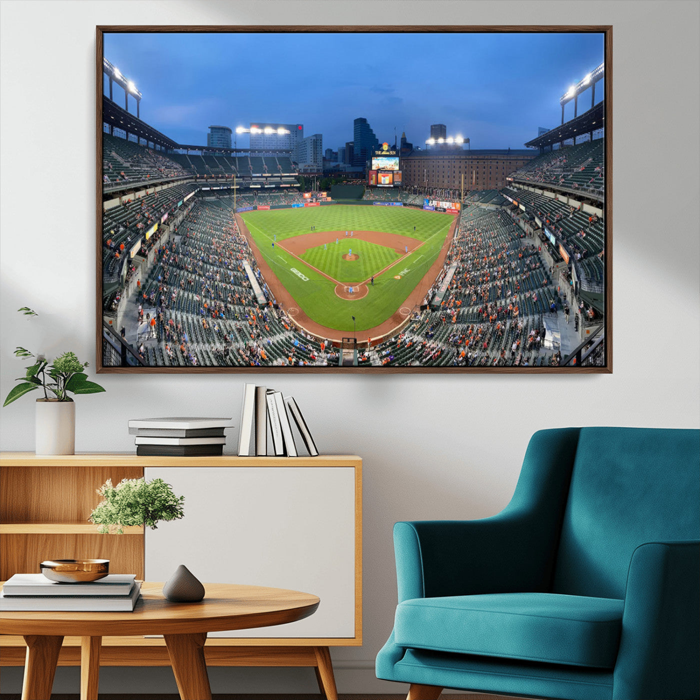 49925789-MGV-CV-36X24-Baseball Stadium Wall Art – Panoramic Ballpark Canvas Print, Game Day Sports Decor, Modern Artwork for Office, Man Cave, Sports