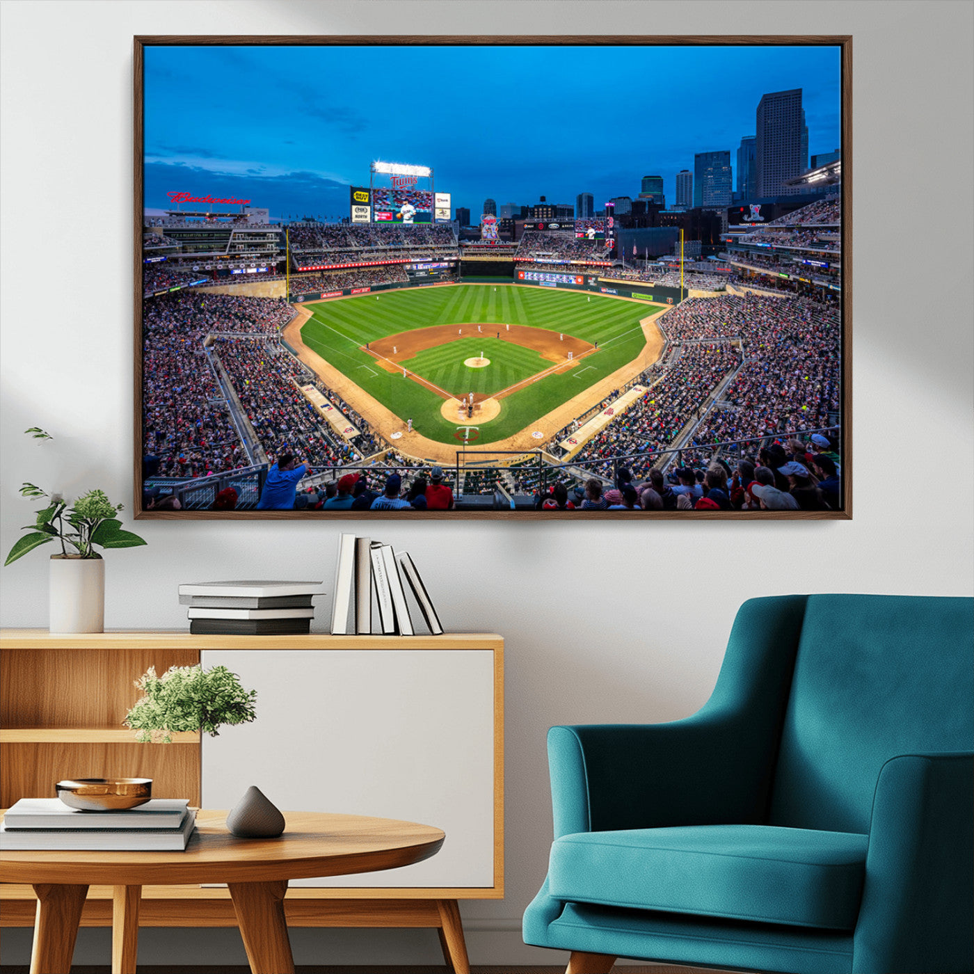 77273035-MGV-CV-36X24-Baseball Stadium Wall Art – Panoramic Evening Game Canvas Print, Sports Fan Decor for Man Cave, Office, Bar, or Living Room