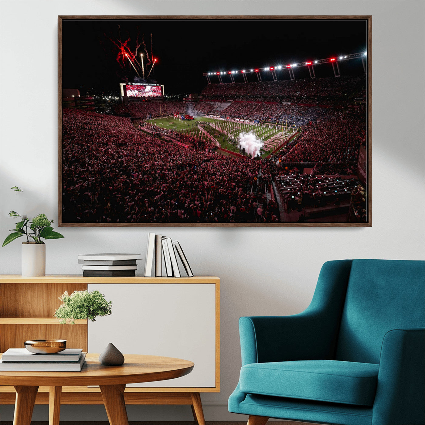 60690191-MGV-FC-36X24_Walnut-William Brice Stadium Wall Art – Baseball Artwork Print for Game Room, Basement, Dorm or Office Wall Decor
