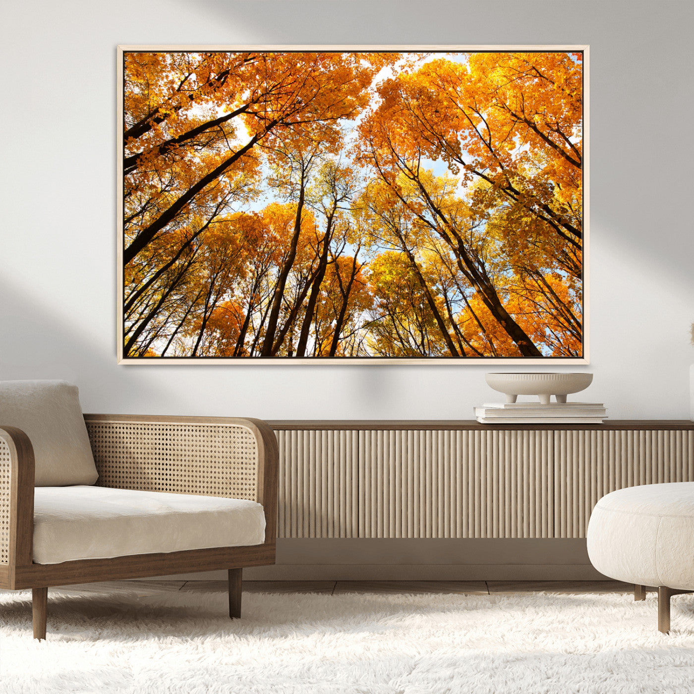 11823-MGV-CV-36X24-Golden Autumn Tree Canopy Wall Art – Stunning Fall Forest Leaves Print, Warm Seasonal Nature Decor for Home, Office or Cabin