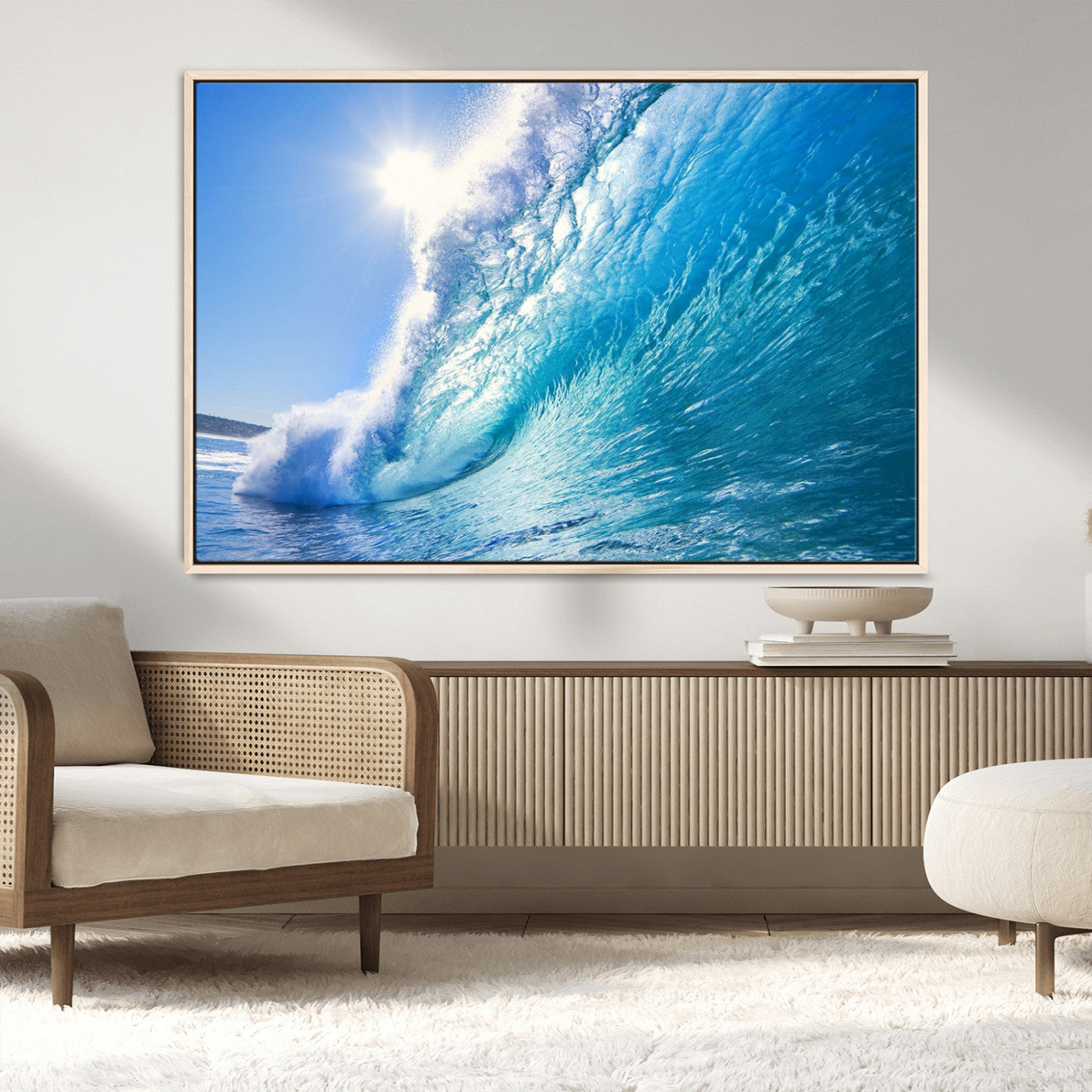 37494-MGV-CV-36X24-Ocean Wave Canvas Art – Stunning Blue Wave Photography, Coastal Wall Decor for Living Room, Bedroom or Office
