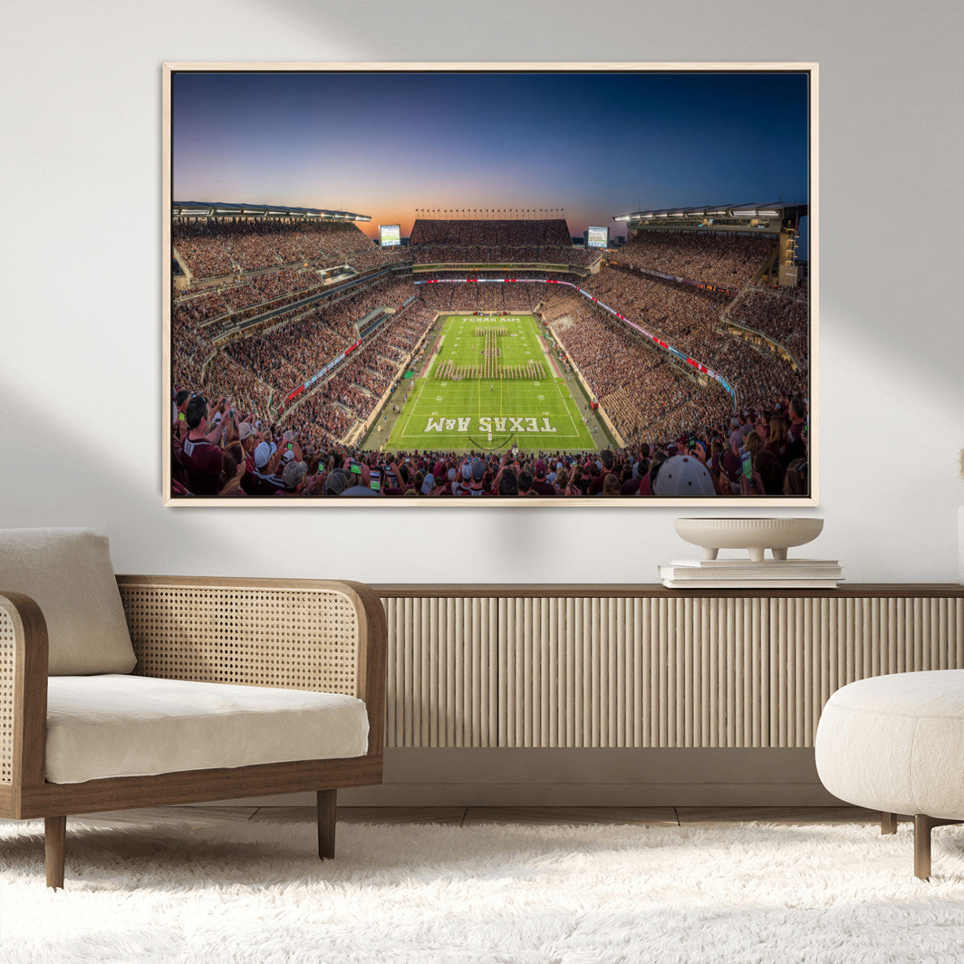 17421-MGV-CV-36X24-Kyle Field Wall Art Canvas Print, Framed Texas Stadium Art Picture Print, Kyle Field Stadium Perfect Sport Room Decor Artwork