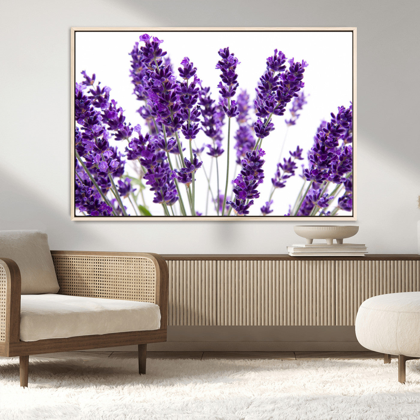 76859-MGV-CV-36X24-Lavender Flower Wall Art – Botanical Canvas Print Featuring Purple Floral Bouquet, Nature Inspired Artwork for Living Room,