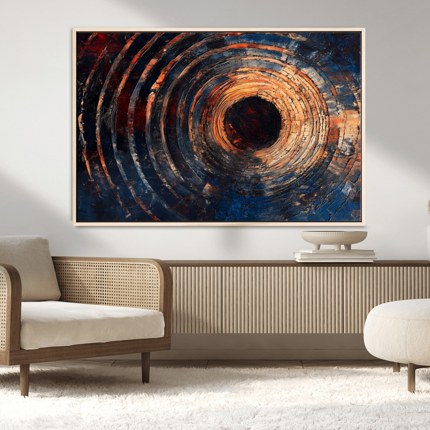 10017879-MGV-CV-36X24-Wood Tree Ring Wall Art Canvas Print, Framed Natural Wood Art Picture Print, Rustic Tree Slice Perfect Rustic Decor Artwork