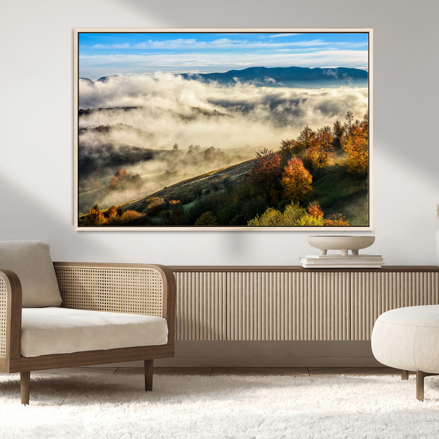21551192-MGV-CV-36X24-Landscape Wall Art – Autumn Mountain View Canvas Print, Scenic Nature Photography Decor for Bedroom, Living Room, Office, Cabin or