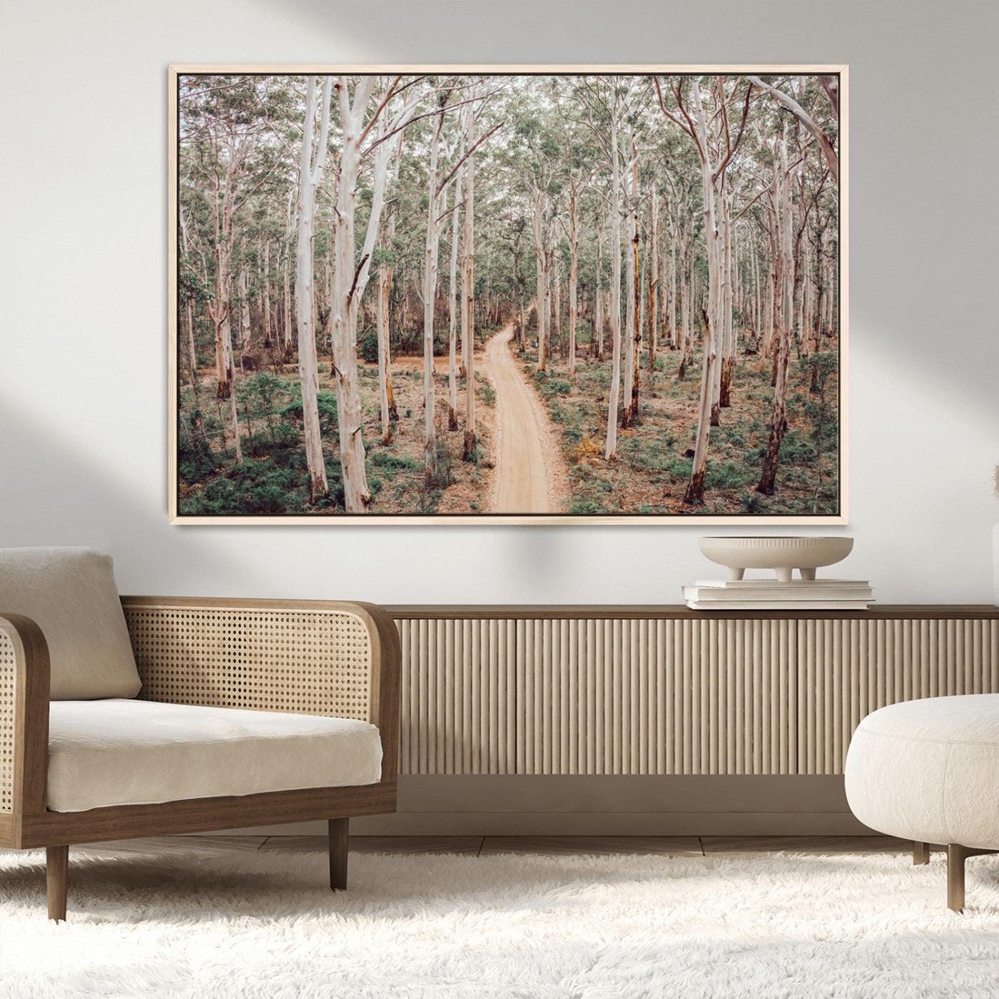 24760563-MGV-CV-36X24-Forest Wall Art – Tranquil Woodland Path Canvas Print, Scenic Nature Photography Decor for Bedroom, Living Room, Office, Cabin or