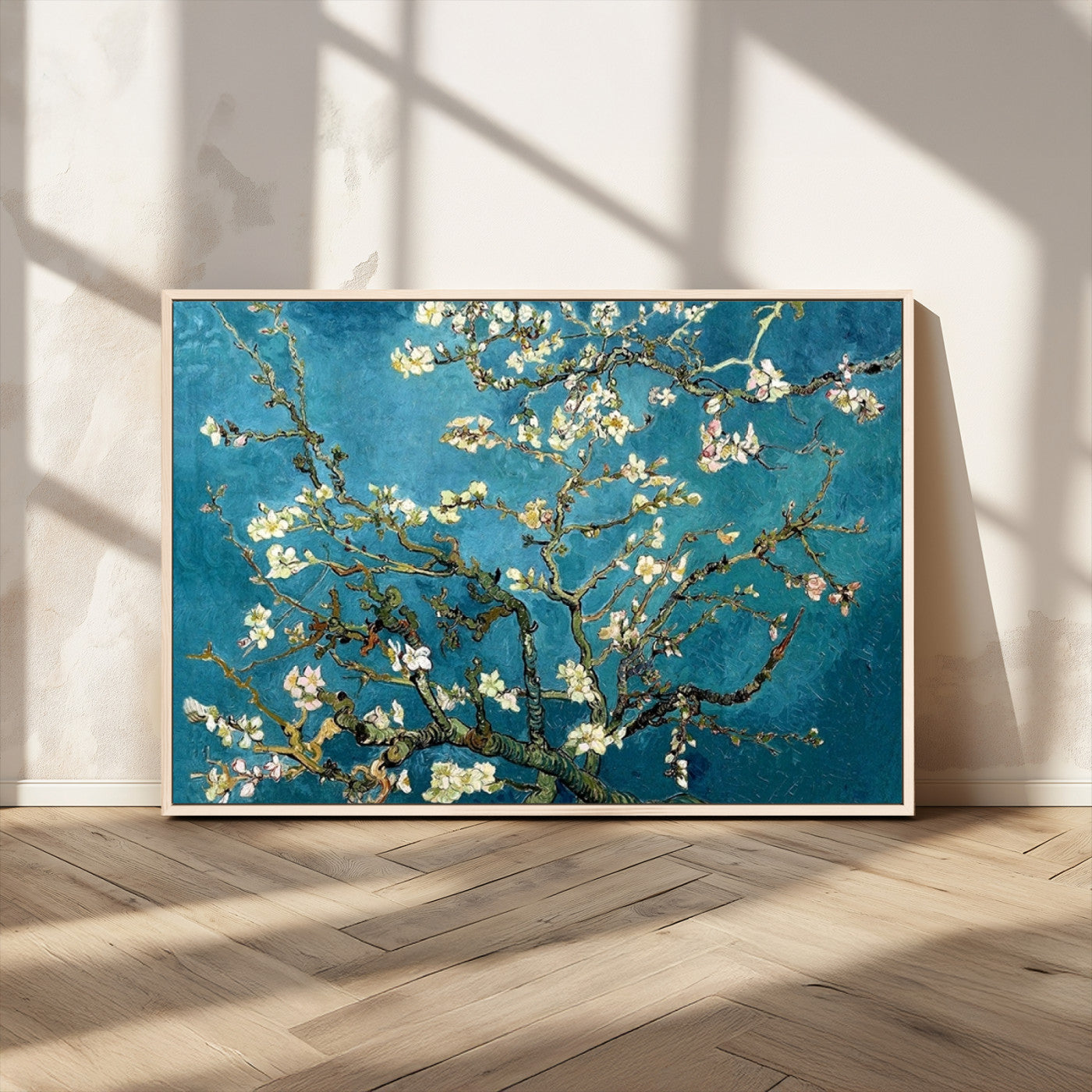 91714-MGV-CV-36X24-Almond Blossoms Wall Art – Handcrafted Van Gogh Inspired Floral Canvas Print, Beautiful Nature Decor for Living Room, Bedroom, or