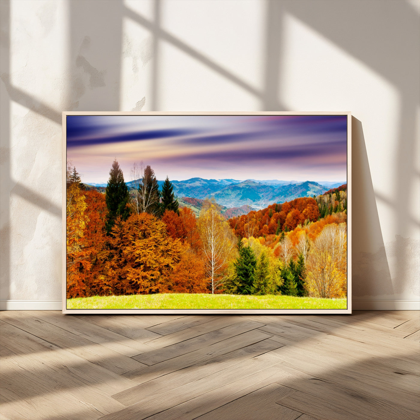58007-MGV-CV-36X24-Autumn Mountain Landscape Wall Art – Stunning Fall Forest Canvas Print, Cozy Nature Decor for Home or Office
