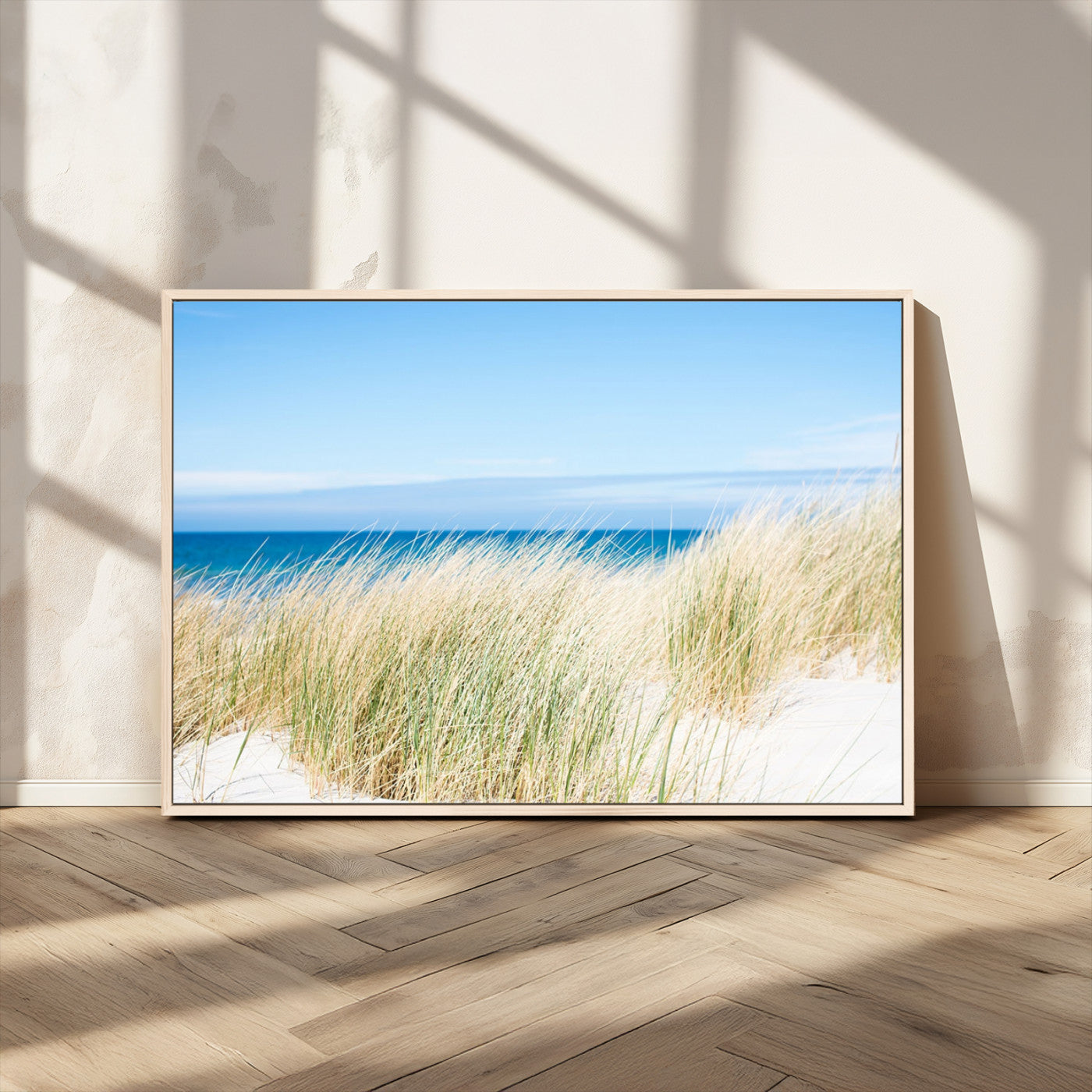 96913-MGV-CV-36X24-Coastal Dunes Wall Art – Serene Beach Grass and Blue Ocean Canvas Print, Relaxing Seaside Nature Decor for Living Room, Bedroom or