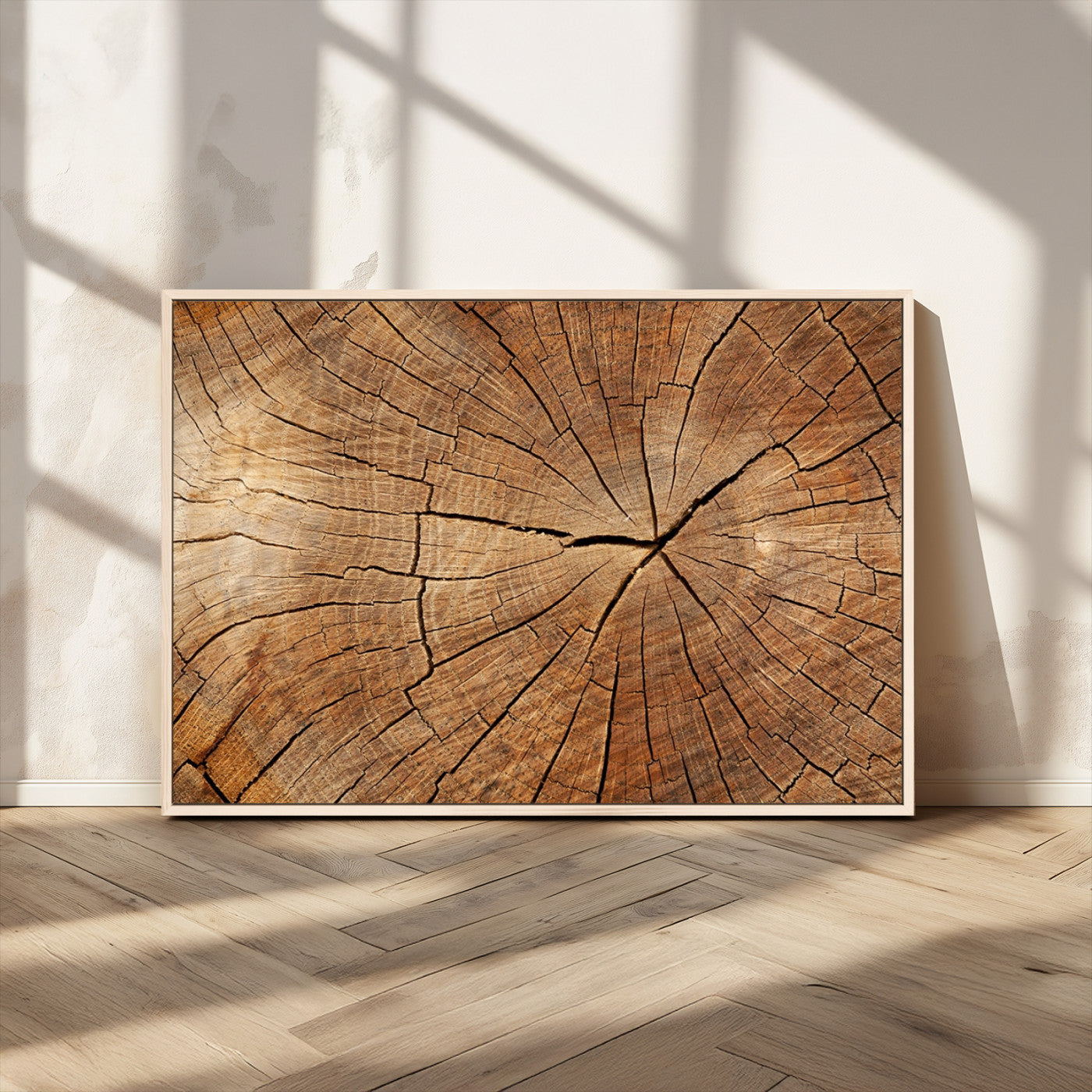 61710-MGV-CV-36X24-Tree Rings Wall Art – Rustic Wood Grain Canvas Print of Tree Trunk Cross Section, Nature Inspired Decor for Cabin, Office, Living