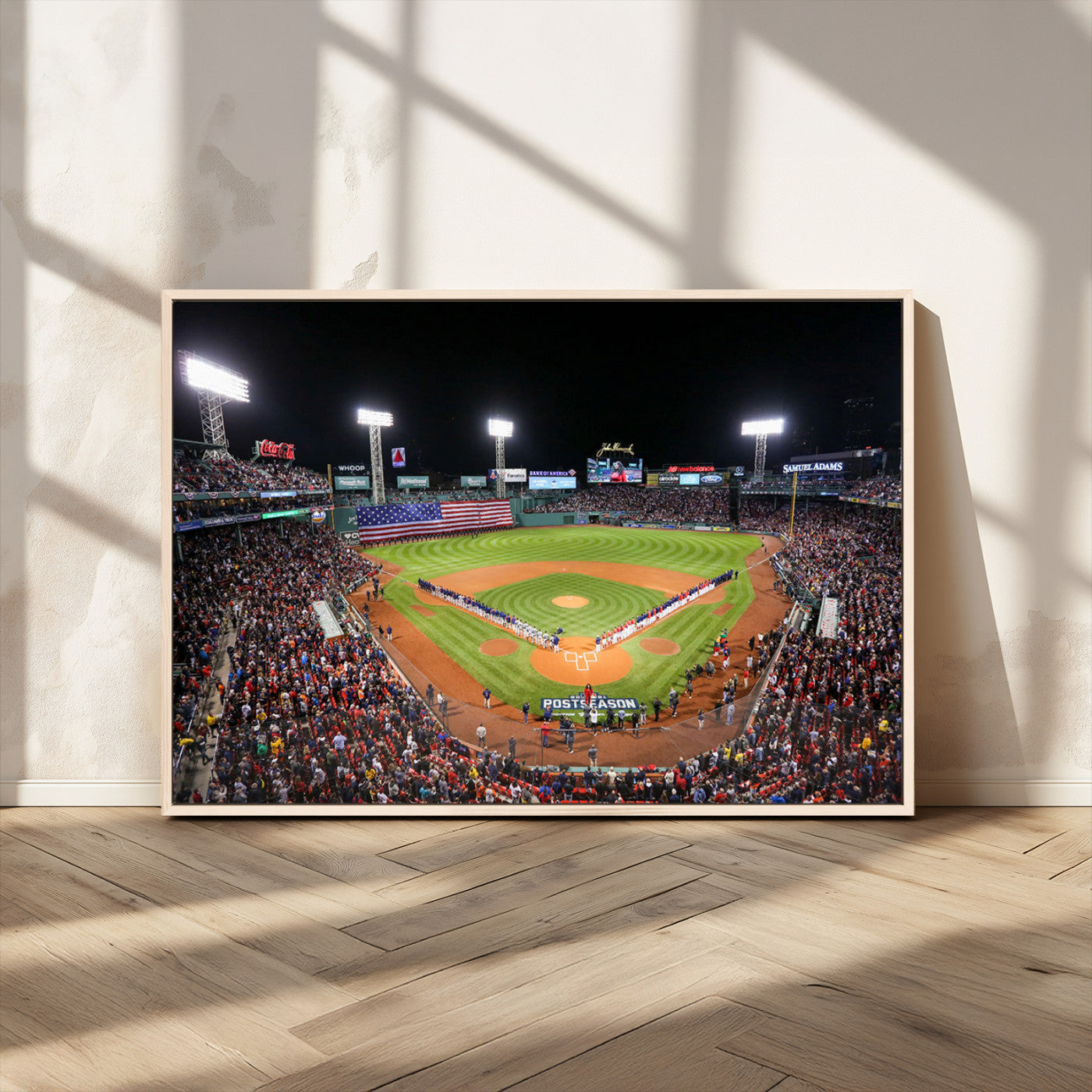 47365-MGV-CV-36X24-Fenway Park Stadium Wall Art Canvas Print, Framed Boston Baseball Stadium Art Picture Print, MLB Stadium Field Perfect Sport Room