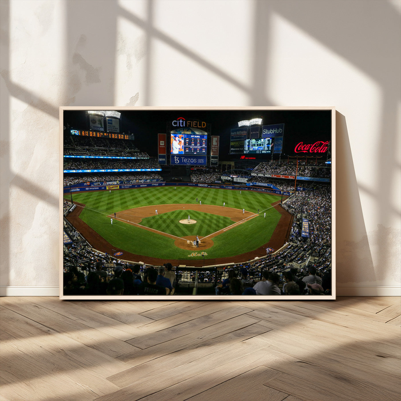 83979-MGV-CV-36X24-RingCentral Coliseum Wall Art Canvas Print, Framed Oakland A's Stadium Art Picture Print, RingCentral Coliseum Field Perfect Sport