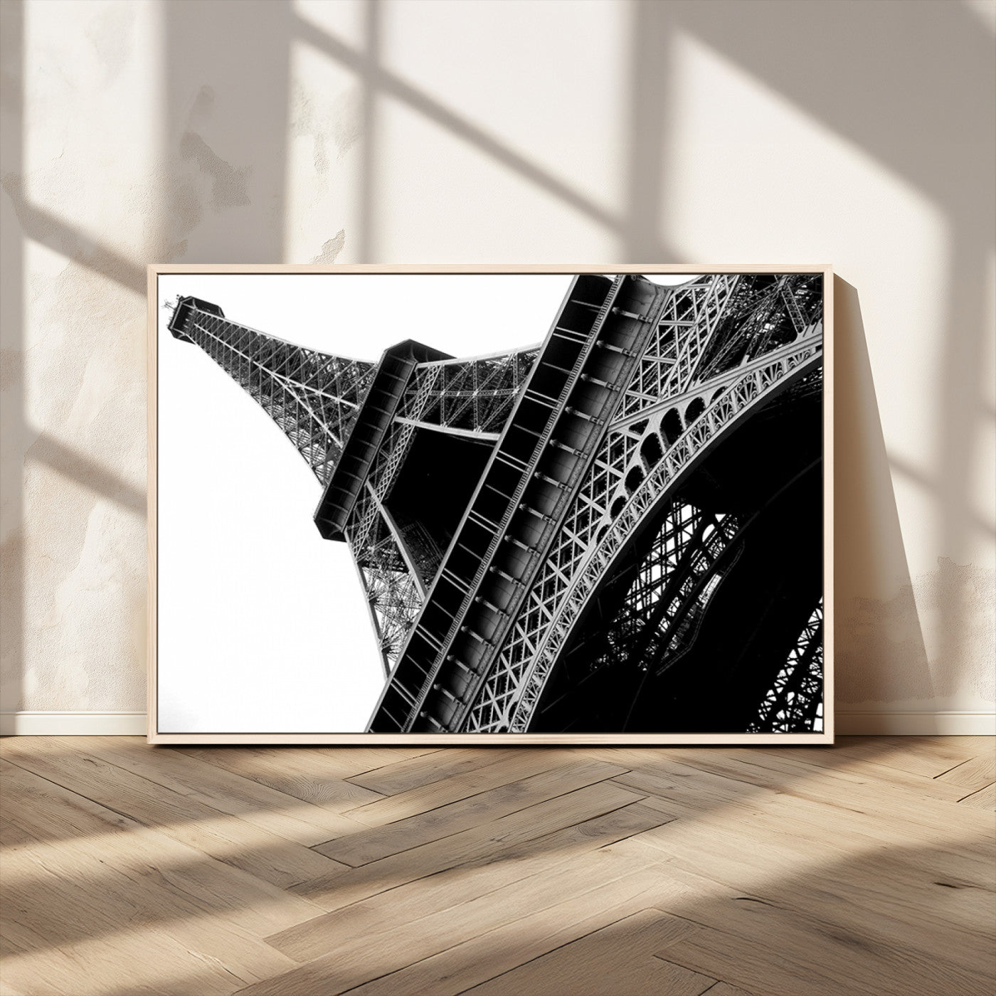 89033-MGV-CV-36X24-Eiffel Tower Wall Art – Dramatic Black and White Architectural Canvas Print, Modern Paris Decor for Office, Living Room or
