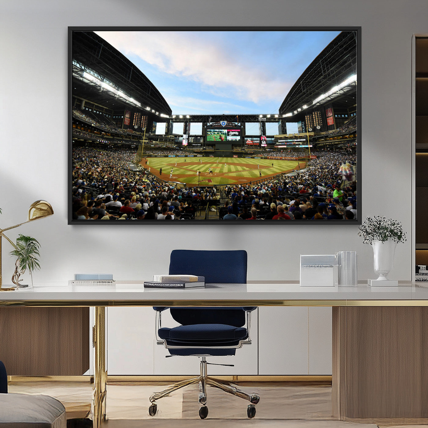 92672-MGV-CV-36X24-Chase Field Stadium Wall Art Canvas Print, Framed Arizona Stadium Art Picture Print, Chase Stadium Perfect Sports Room Decor