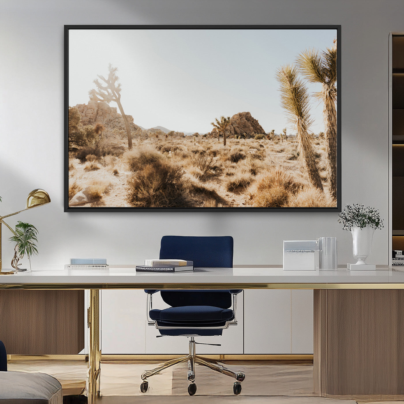 62783269-MGV-CV-36X24-Joshua Tree Wall Art – Desert Landscape Photography Canvas Print, Southwest Nature Artwork Rustic Home Decor for Living Room,
