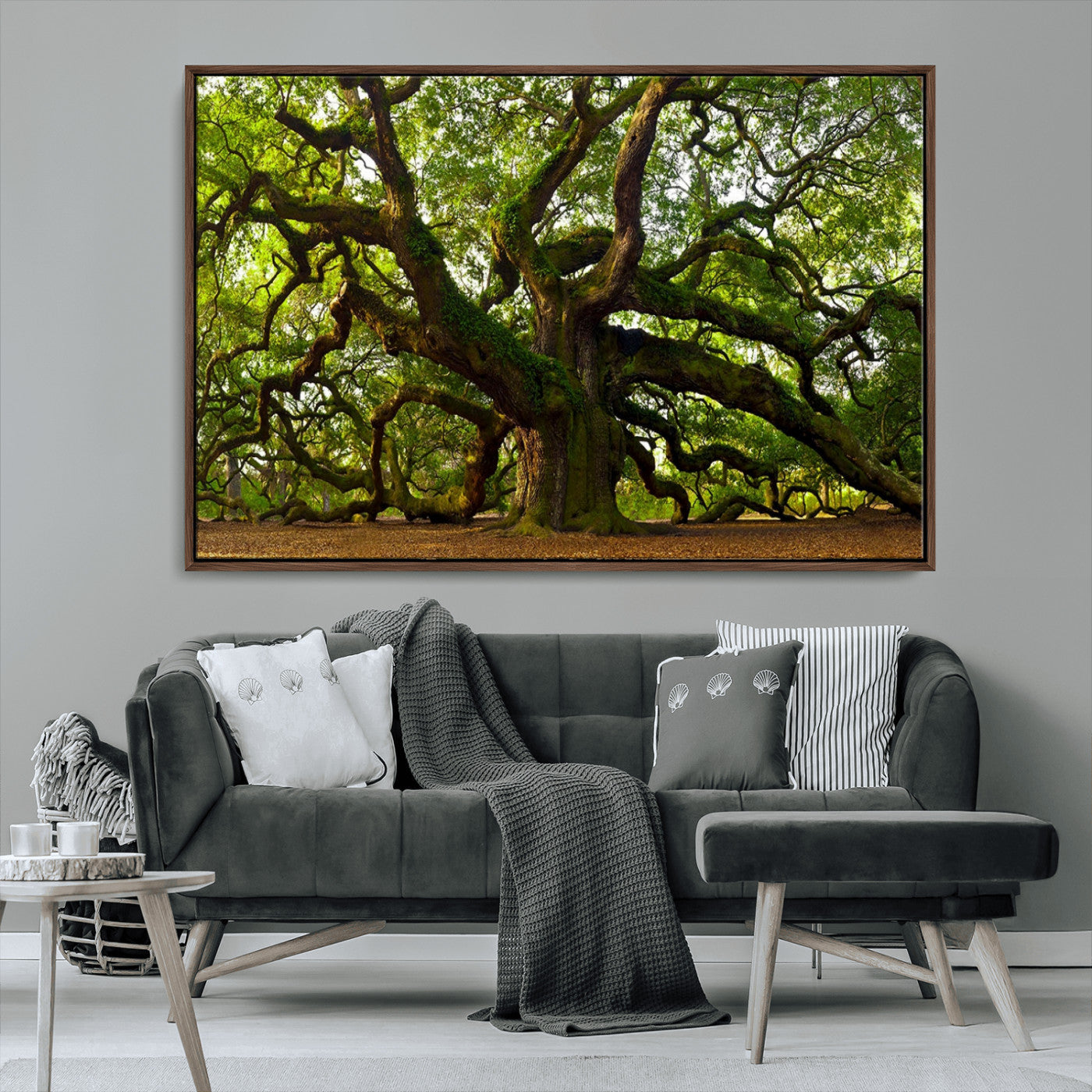29407-MGV-CV-36X24-Ancient Oak Tree Wall Art – Majestic Nature Canvas Print, Large Tree Photography Decor for Living Room
