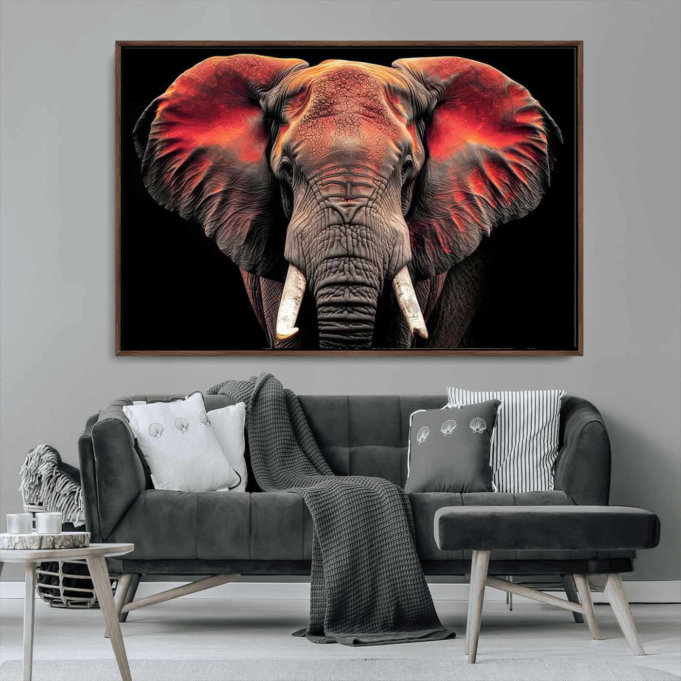 54719-MGV-CV-36X24-Elephant Wall Art – Majestic African Elephant Canvas Print, Wildlife Safari Animal Decor for Living Room, Bedroom, Office or Man