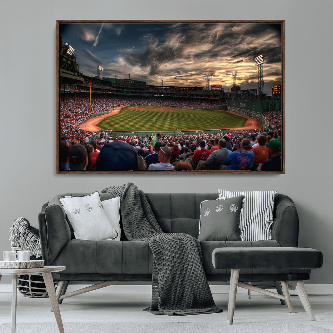53432-MGV-CV-36X24-Fenway Park Stadium Wall Art Canvas Print, Framed Boston Baseball Stadium Art Picture Print, Massachusetts Fenway Park Perfect