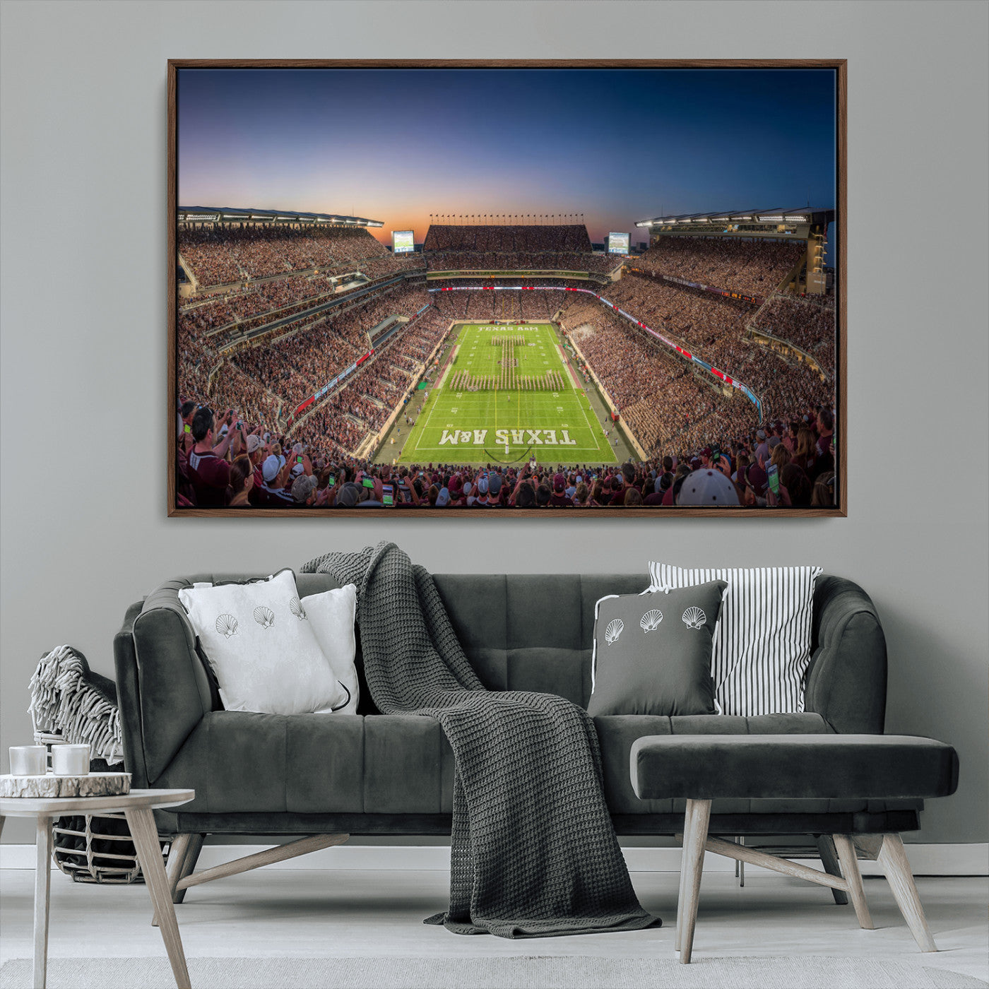 17421-MGV-CV-36X24-Kyle Field Wall Art Canvas Print, Framed Texas Stadium Art Picture Print, Kyle Field Stadium Perfect Sport Room Decor Artwork