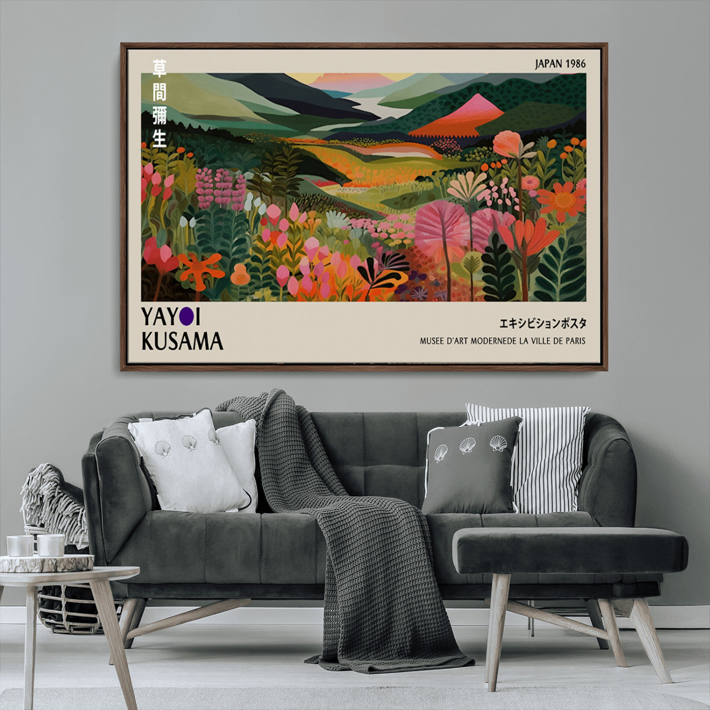 75719-MGV-FC-36X24_Walnut-Botanical Mountain Valley Wall Art – Panoramic Nature Canvas Print, Vibrant Floral Field Artwork for Living Room, Bedroom, Office,