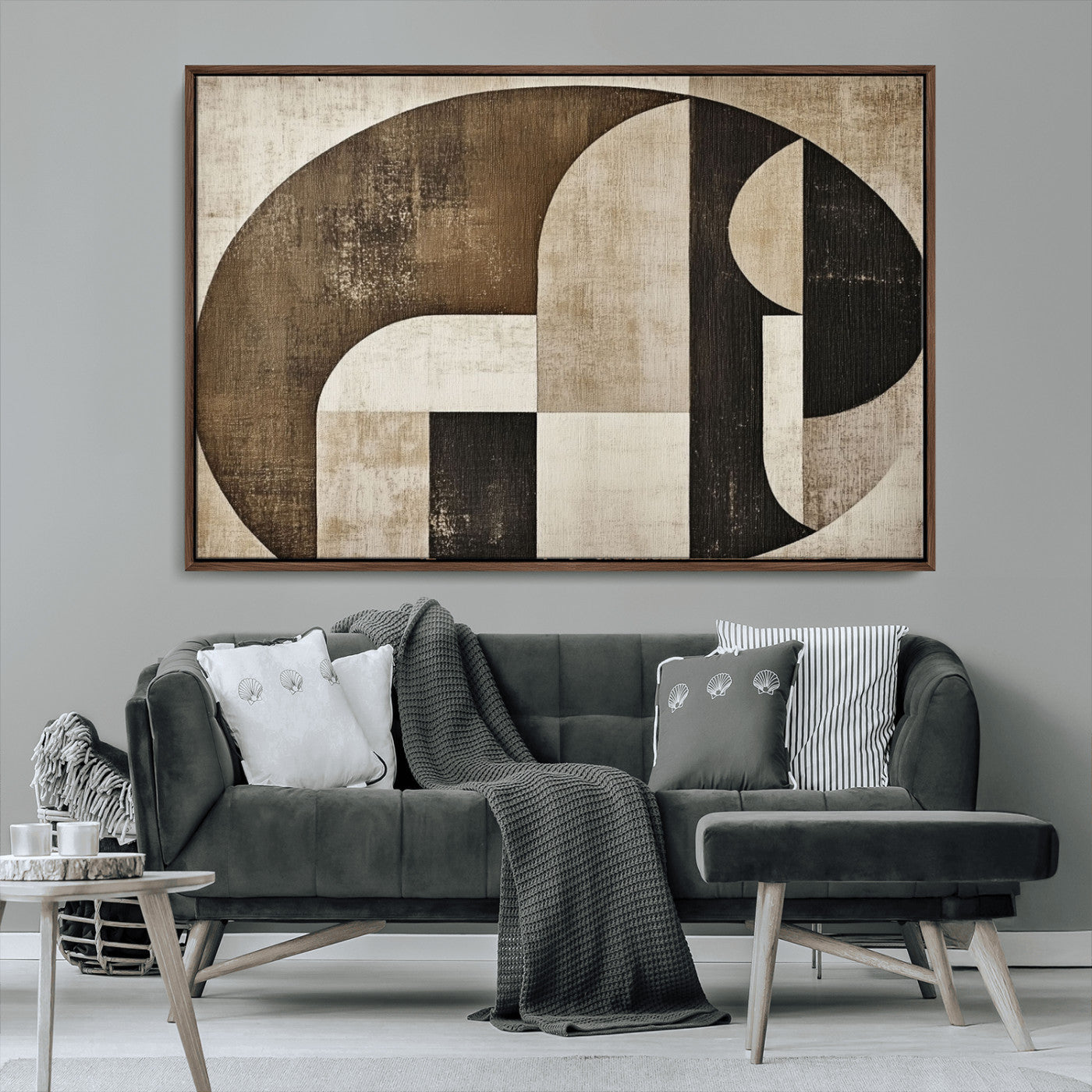 44796-MGV-CV-36X24-Wabi Sabi Wall Art Canvas Print, Framed Geometric Minimalist Art Picture Print, Modern Abstract Perfect Modern Abstract Decor