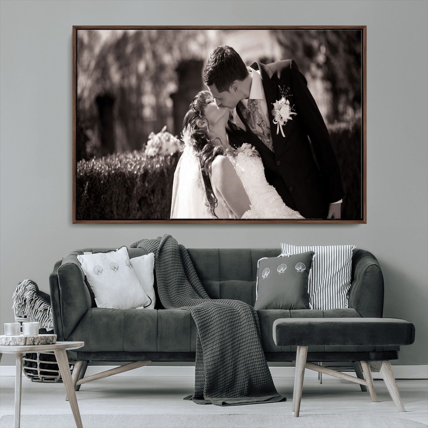 CSTM6030-MGV-CV-36X24-Custom Wedding Photo Print - Custom Wall Art Picture Print, Create Your Own Photo Canvas Print
