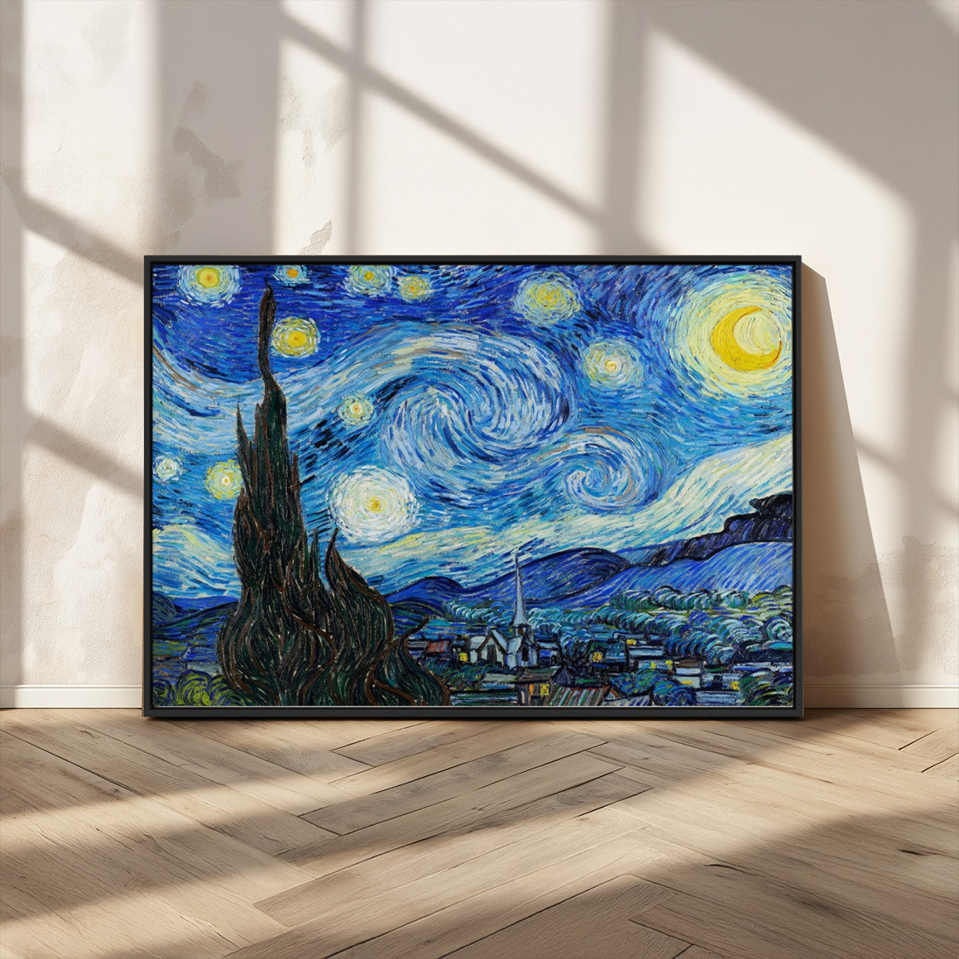 39177-MGV-CV-36X24-Starry Night Wall Art – Vincent van Gogh Famous Painting Canvas Print, Timeless Starry Sky Decor for Living Room, Bedroom or