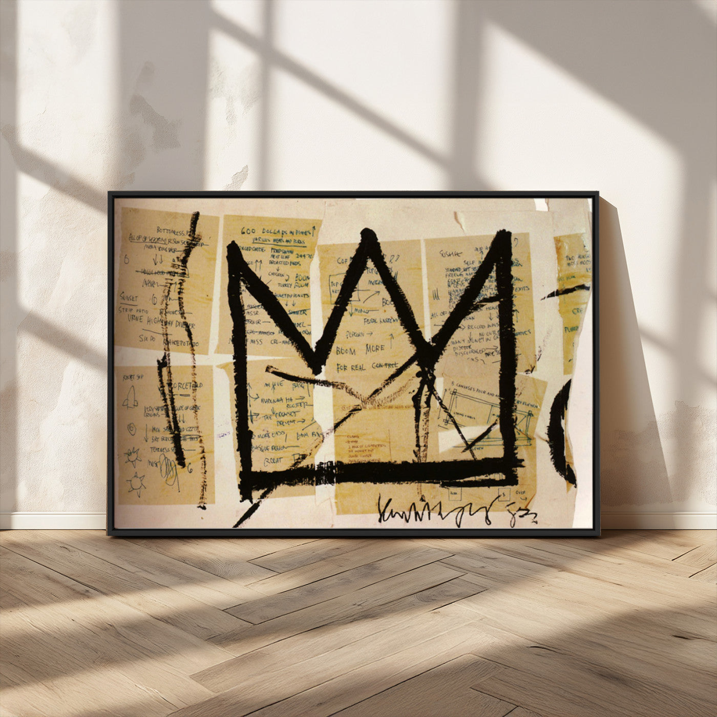 37215-MGV-CV-36X24-Abstract Crown Wall Art – Urban Graffiti Style Canvas Print Modern Street Art Design, Bold Contemporary Decor for Living Room,