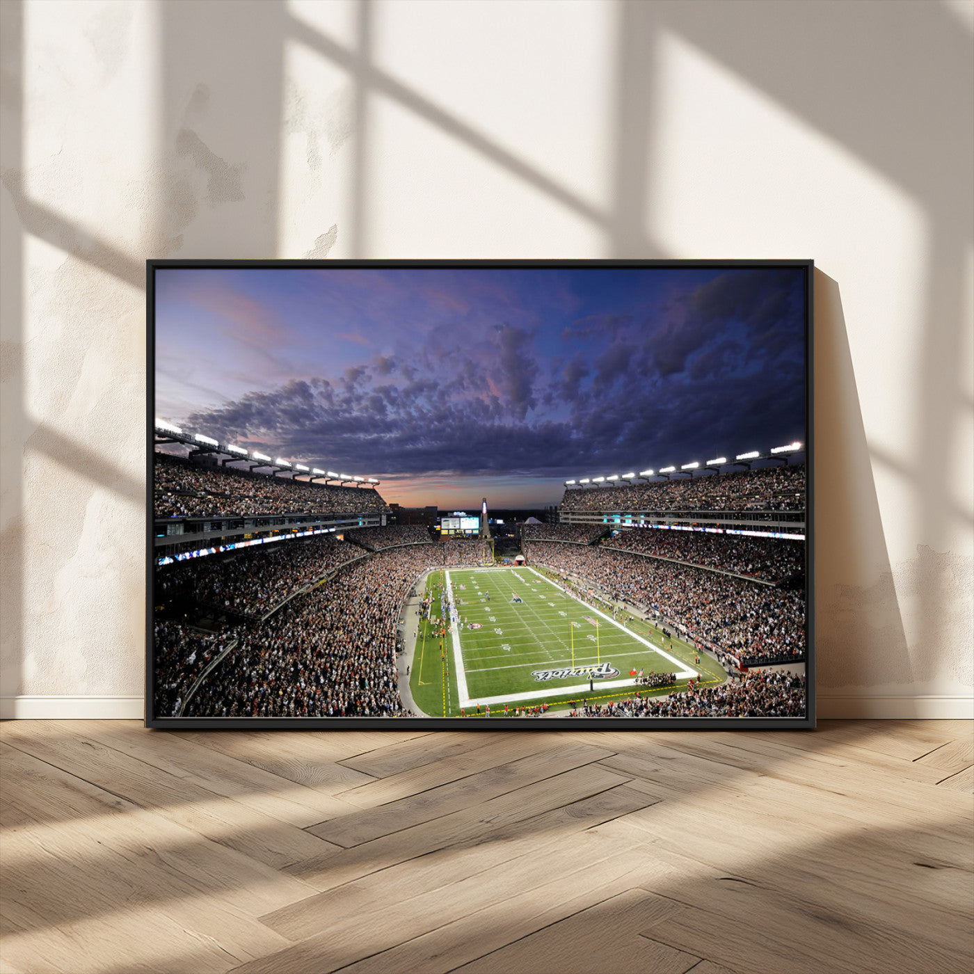 52712-MGV-CV-36X24-Gillette Stadium Field Wall Art Canvas Print, Framed Massachusetts Stadium Art Picture Print, Gillette Stadium Perfect Sport Room