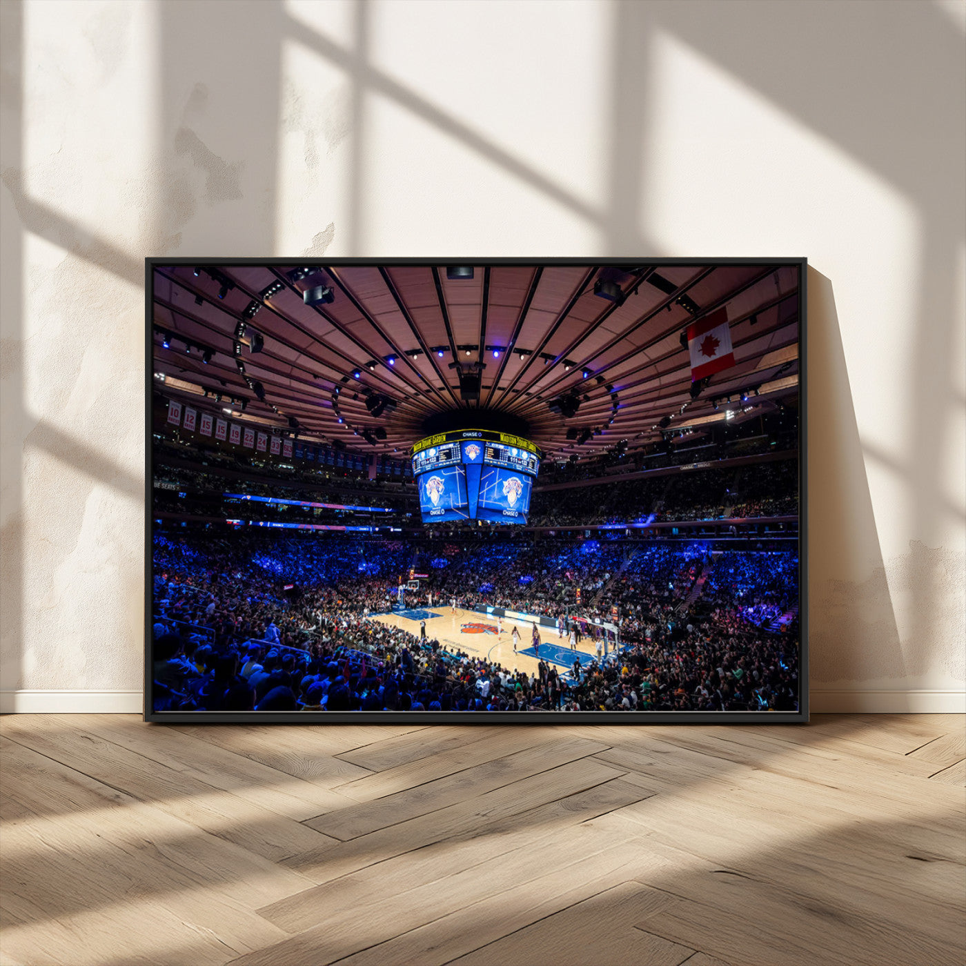 20491-MGV-FC-36X24_Black-Madison Square Garden Wall Art Canvas Print, Framed New York Stadium Art Picture Print, MSG Stadium Perfect Sport Room Decor