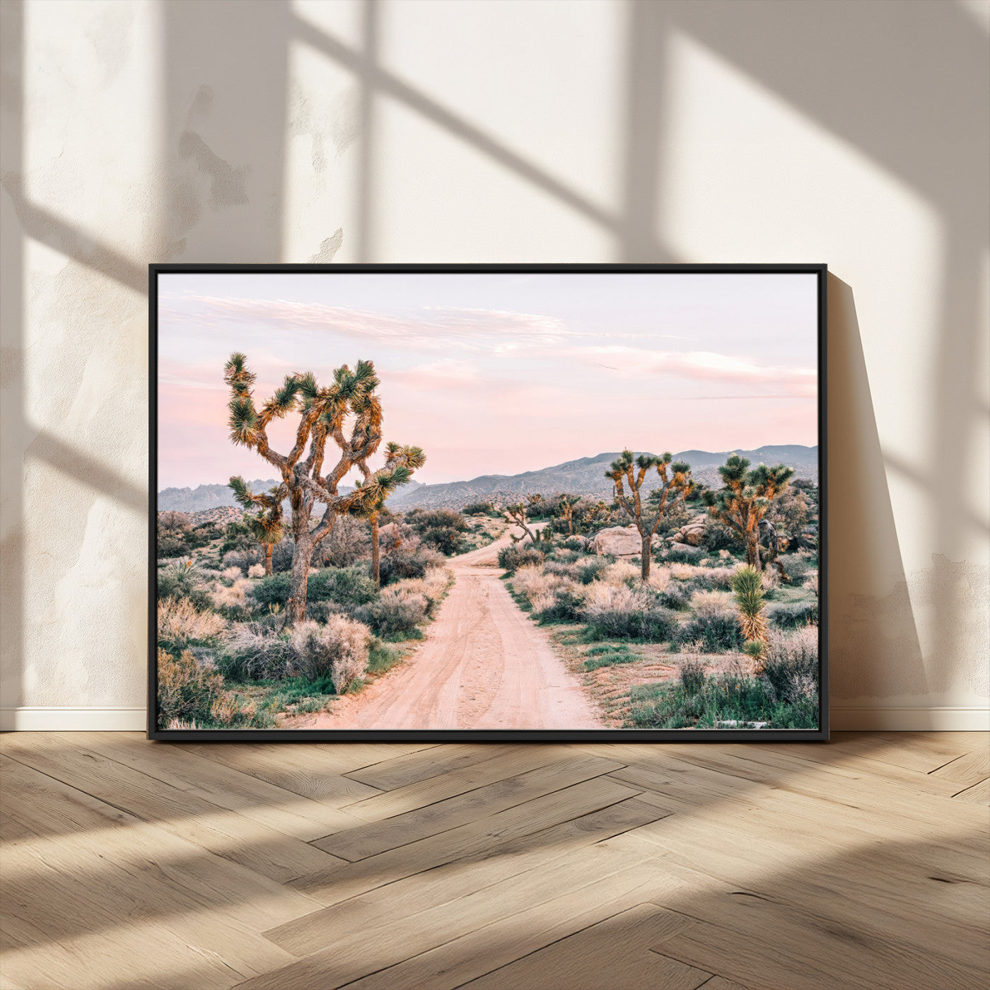 12540952-MGV-CV-36X24-Joshua Tree Park Wall Art Canvas Print, Framed Desert Road Art Picture Print, Sunset Drive Perfect Southwestern Boho Decor Artwork