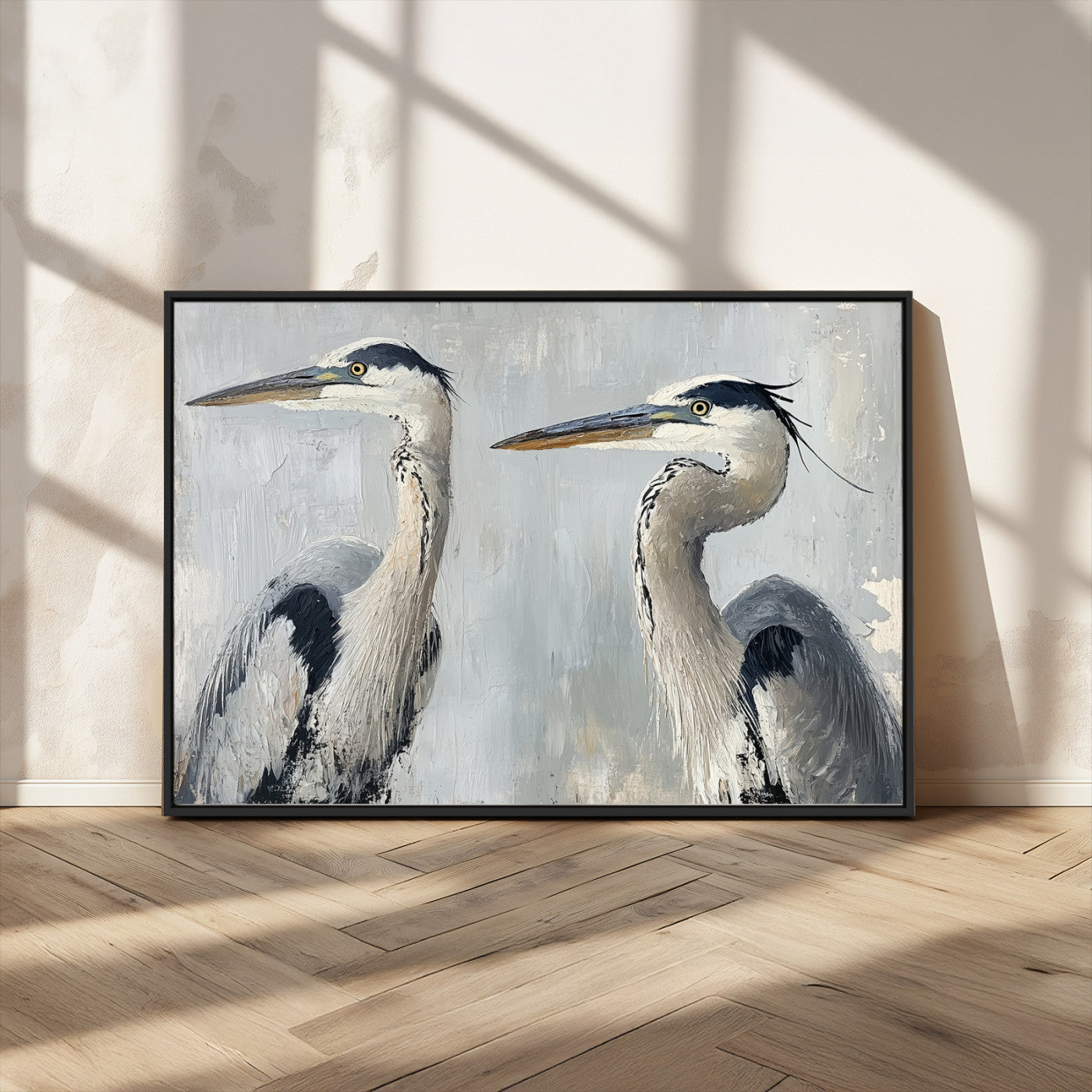 19427826-MGV-CV-36X24-Bird Canvas Decor Wall Art Canvas Print, Framed Coastal Bird Pair Art Picture Print, Minimalist Wildlife Wall Perfect Coastal