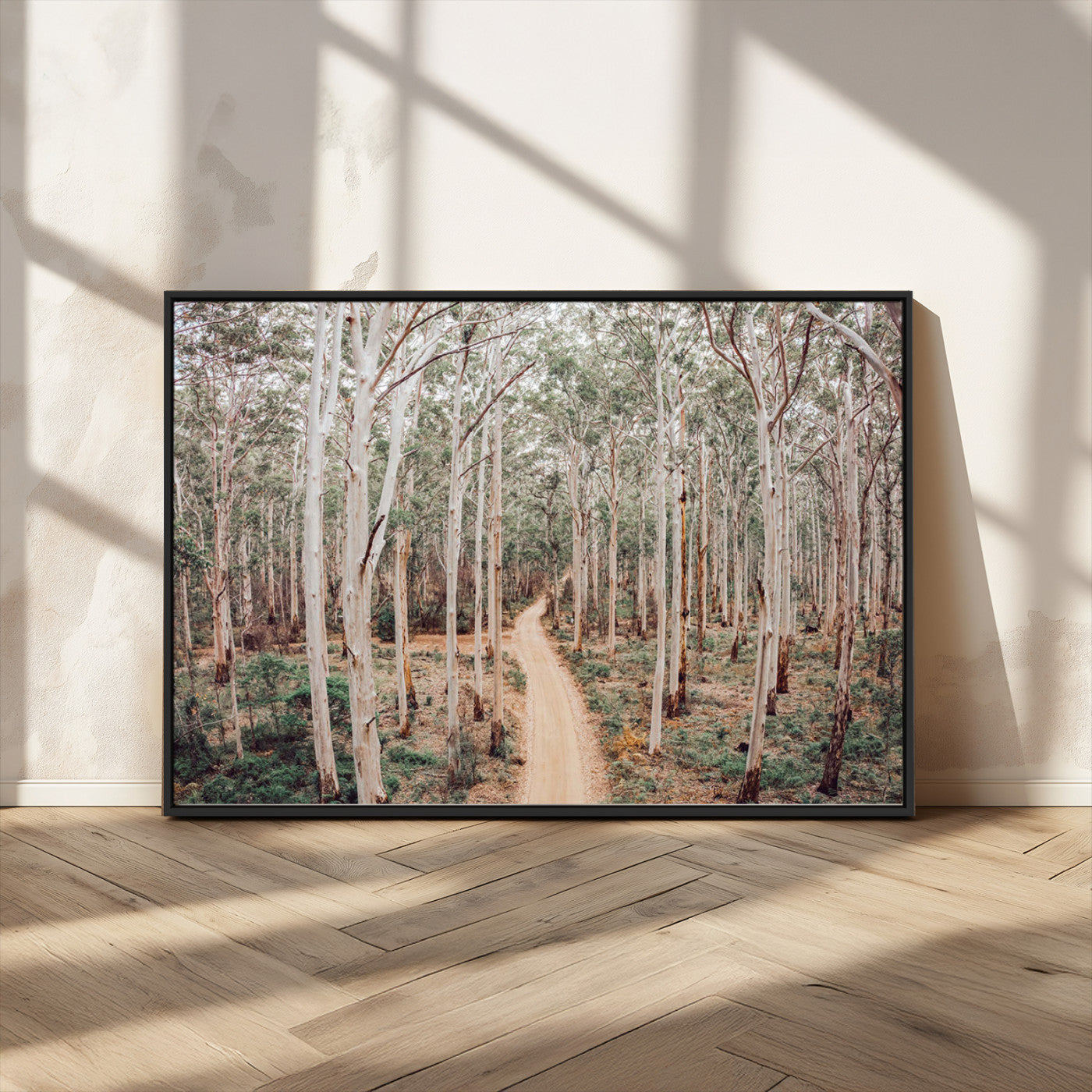 24760563-MGV-CV-36X24-Forest Wall Art – Tranquil Woodland Path Canvas Print, Scenic Nature Photography Decor for Bedroom, Living Room, Office, Cabin or