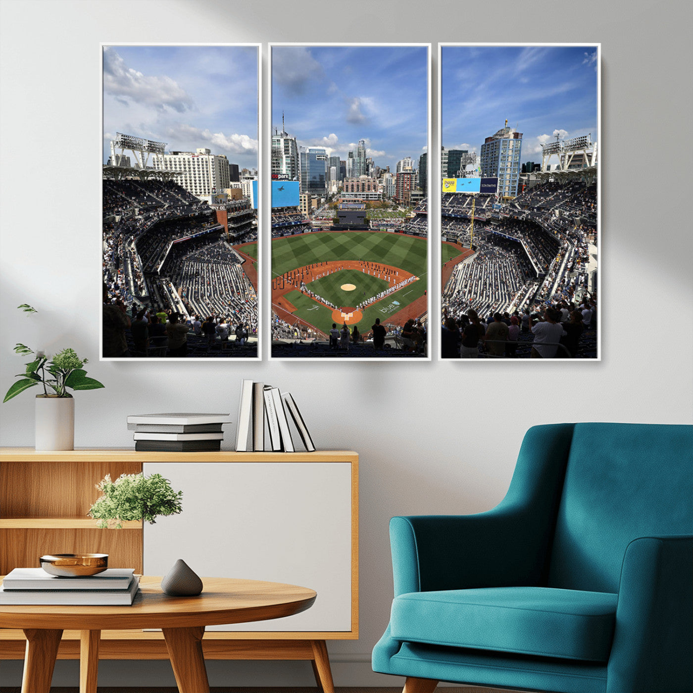 87122-MGV-CV-36X24-Petco Park Field Wall Art Canvas Print, Framed San Diego Stadium Art Picture Print, Petco Park Stadium Perfect Sport Room Decor