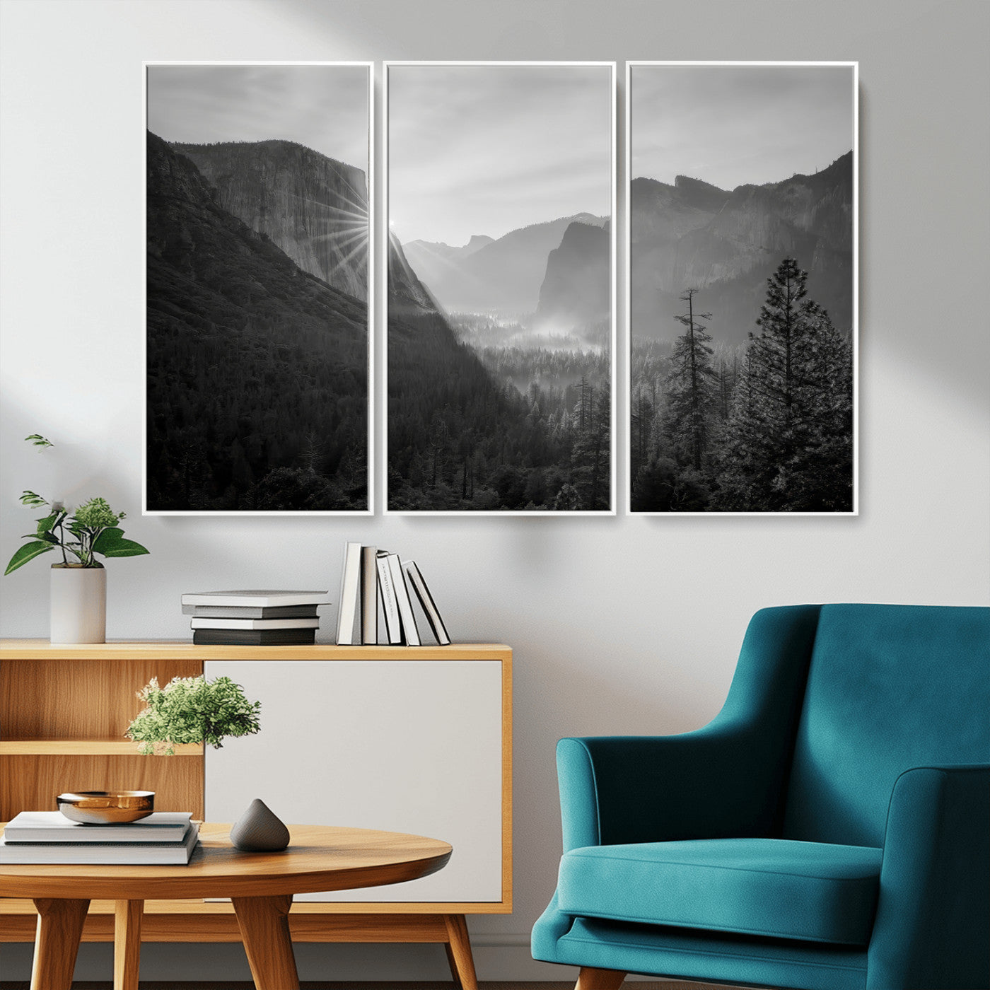 39278955-MGV-CV-36X24-Yosemite Valley Wall Art Canvas Print, Framed El Capitan Art Picture Print, Misty Mountain Perfect Modern Rustic Decor Artwork