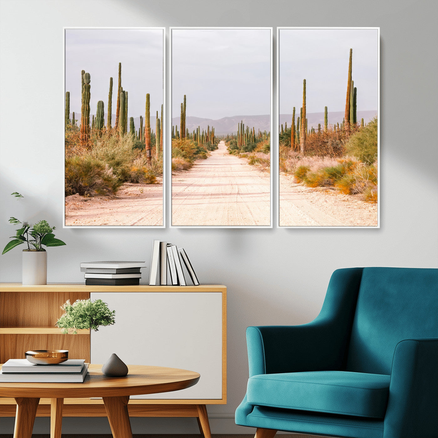 30742780-MGV-CV-36X24-Desert Cactus Wall Art Canvas Print, Framed Southwestern Art Picture Print, Bohemian Western Perfect Southwestern Boho Decor