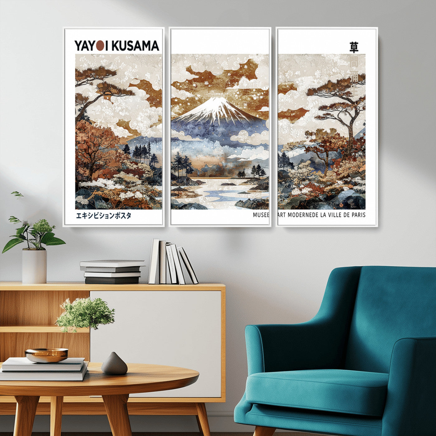 80111817-MGV-CV-36X24-Japanese Landscape Wall Art – Mount Fuji Autumn Canvas Print, Asian Inspired Nature Decor for Living Room, Bedroom, Office or
