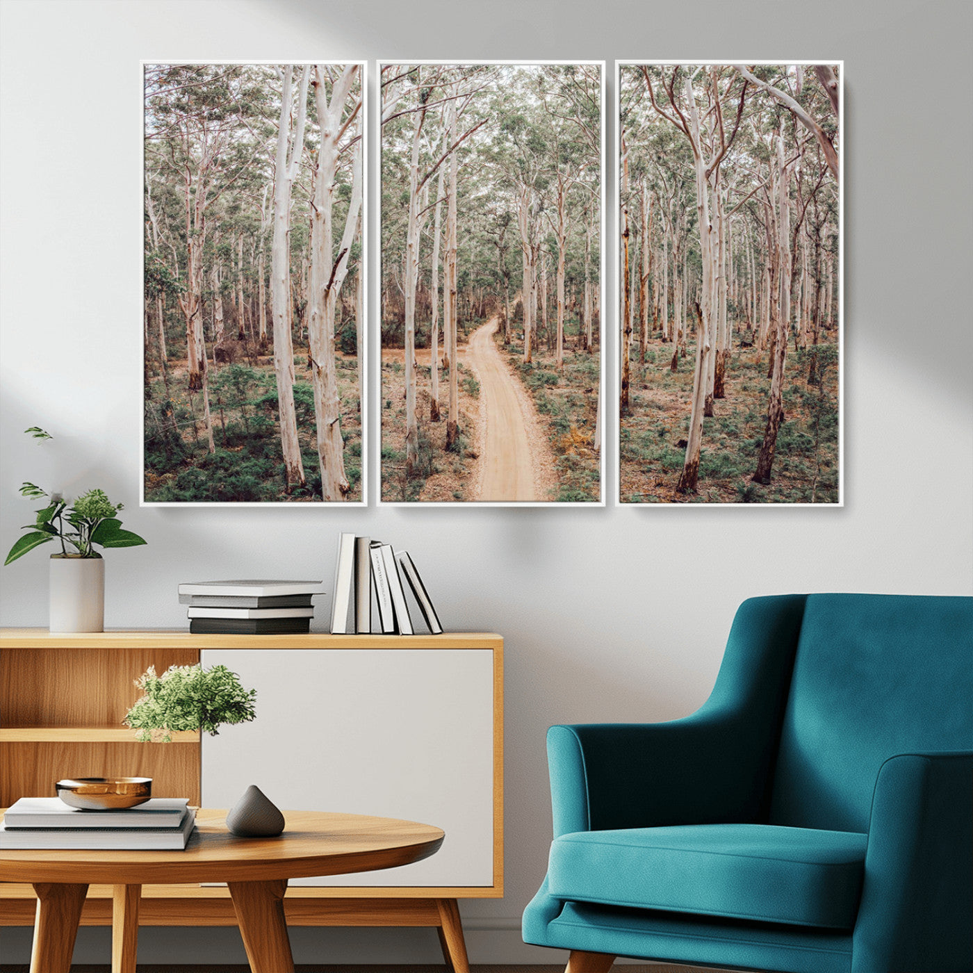 24760563-MGV-CV-36X24-Forest Wall Art – Tranquil Woodland Path Canvas Print, Scenic Nature Photography Decor for Bedroom, Living Room, Office, Cabin or