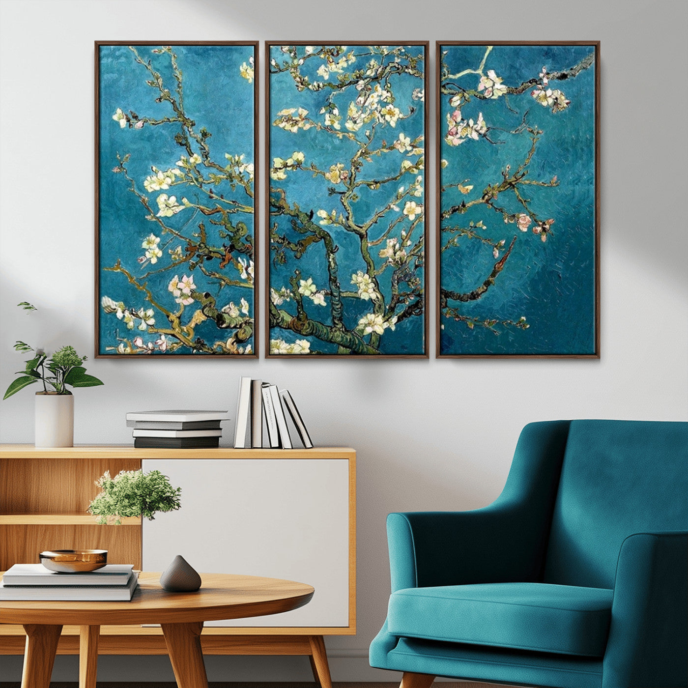 91714-MGV-CV-36X24-Almond Blossoms Wall Art – Handcrafted Van Gogh Inspired Floral Canvas Print, Beautiful Nature Decor for Living Room, Bedroom, or