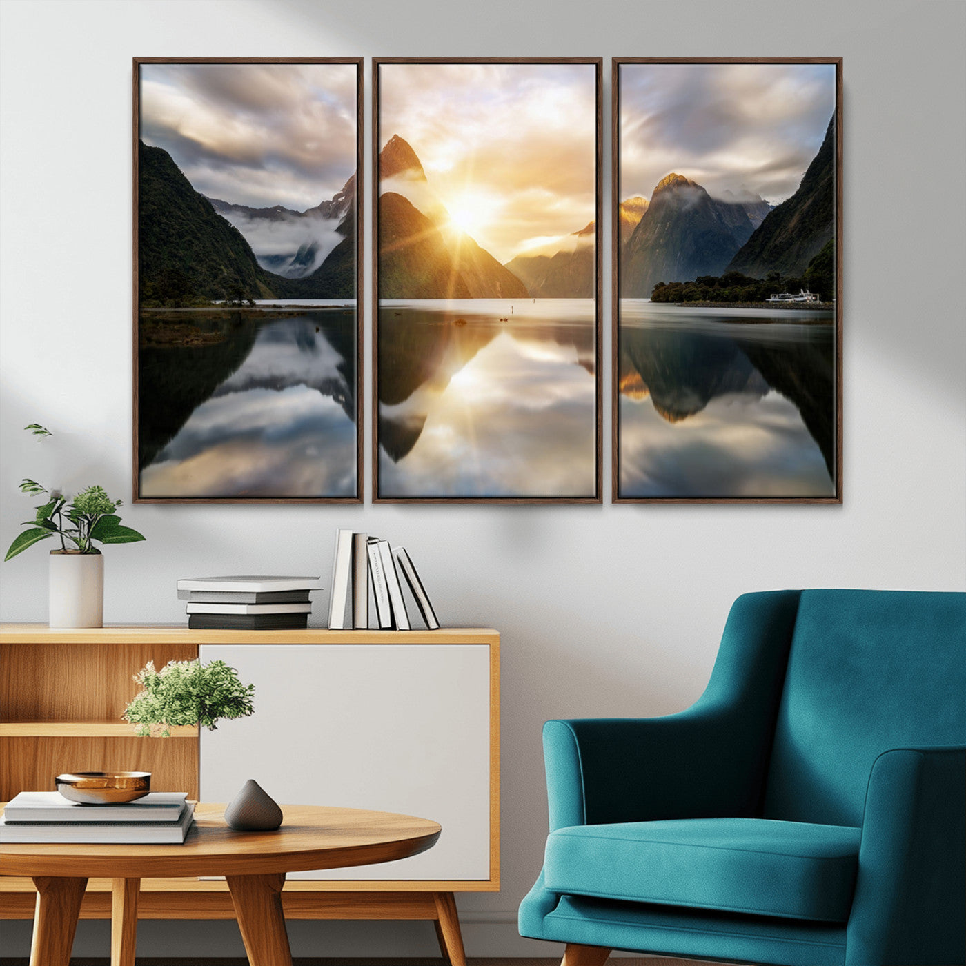 78842-MGV-CV-36X24-Sunrise Mountain Reflection Wall Art – Stunning Nature Landscape Canvas Print for Home, Office, Living Room or Relaxing Space