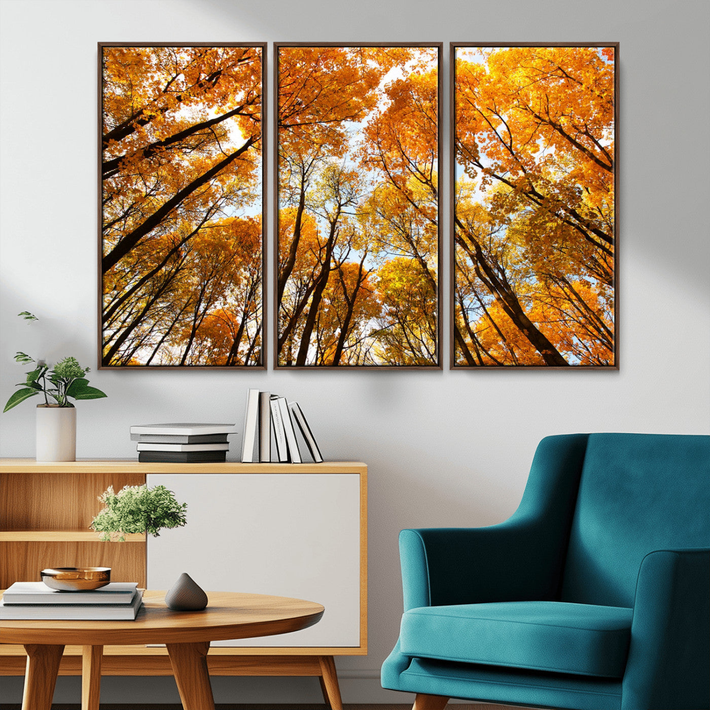 11823-MGV-CV-36X24-Golden Autumn Tree Canopy Wall Art – Stunning Fall Forest Leaves Print, Warm Seasonal Nature Decor for Home, Office or Cabin